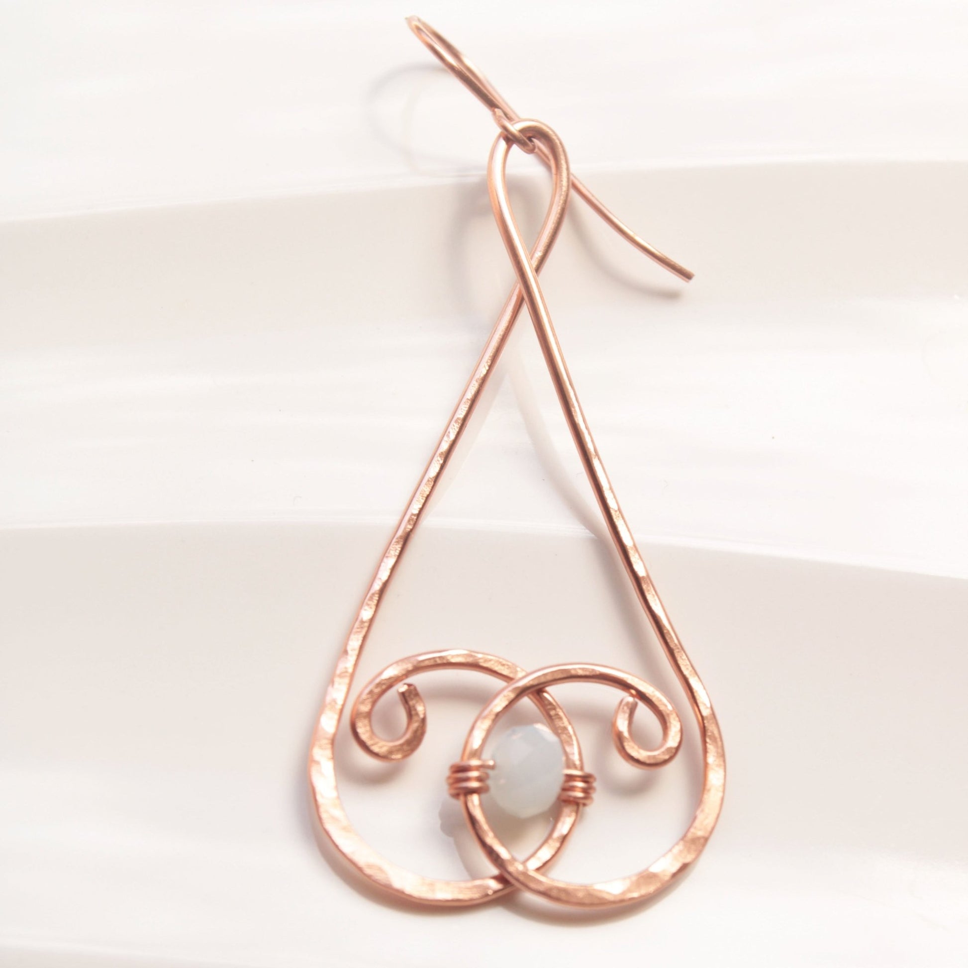 handmade copper earrings by carrie foscato design in USA