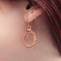 hand twisted copper hoop earrings with handmade french ear wires carrie foscato design USA
