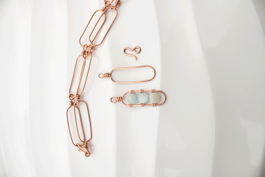 copper wire link necklace