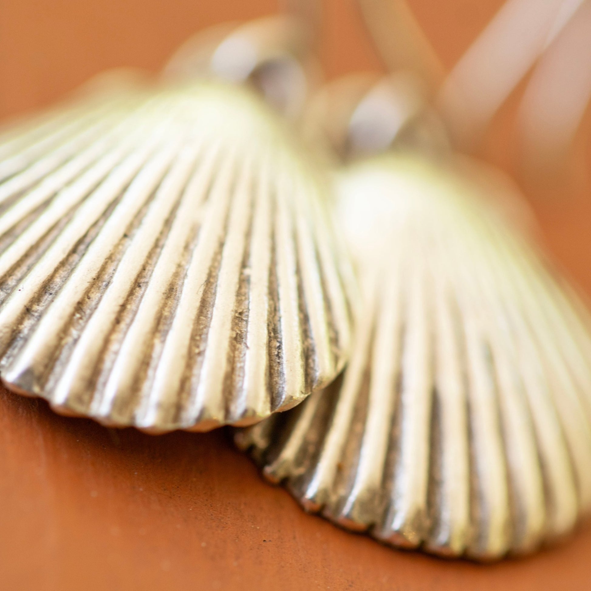 custom fine silver shell earrings handmade carrie foscato design