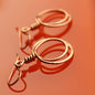 hammered artisanal bare copper double hoop loop earrings carrie foscato design