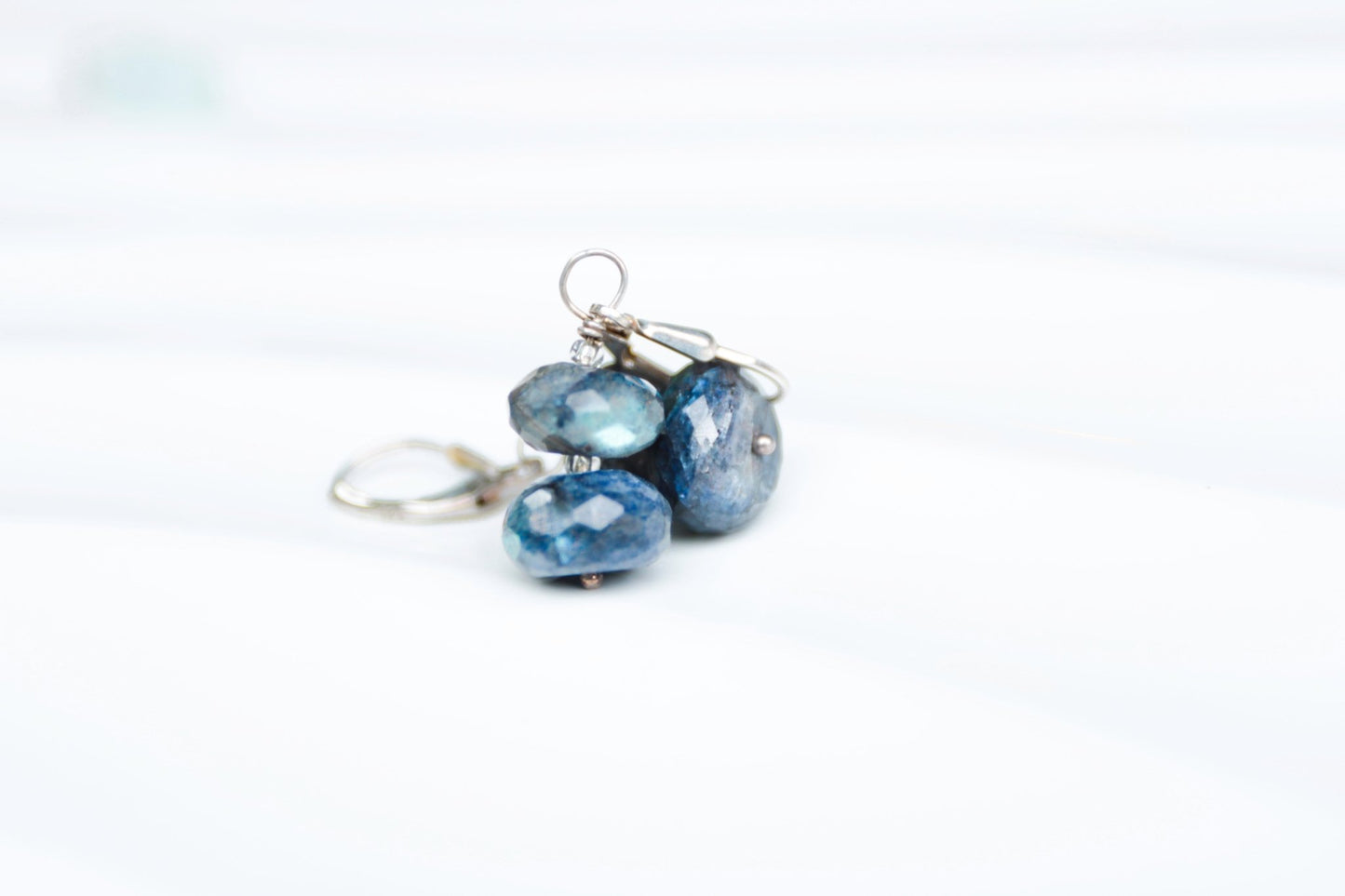Blue Flicker – Sterling Silver Labradorite Leverback Earrings - Carrie Foscato Design