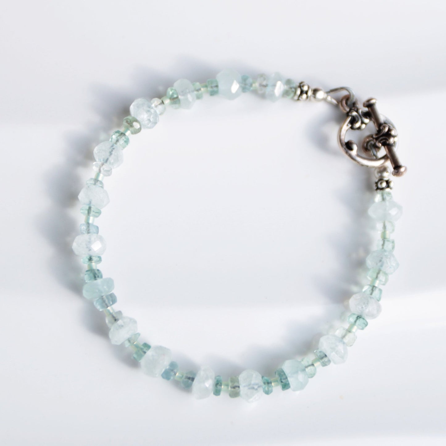 First Frost • Beaded Nugget Bracelet in Aquamarine & Fluorite - Carrie Foscato Design