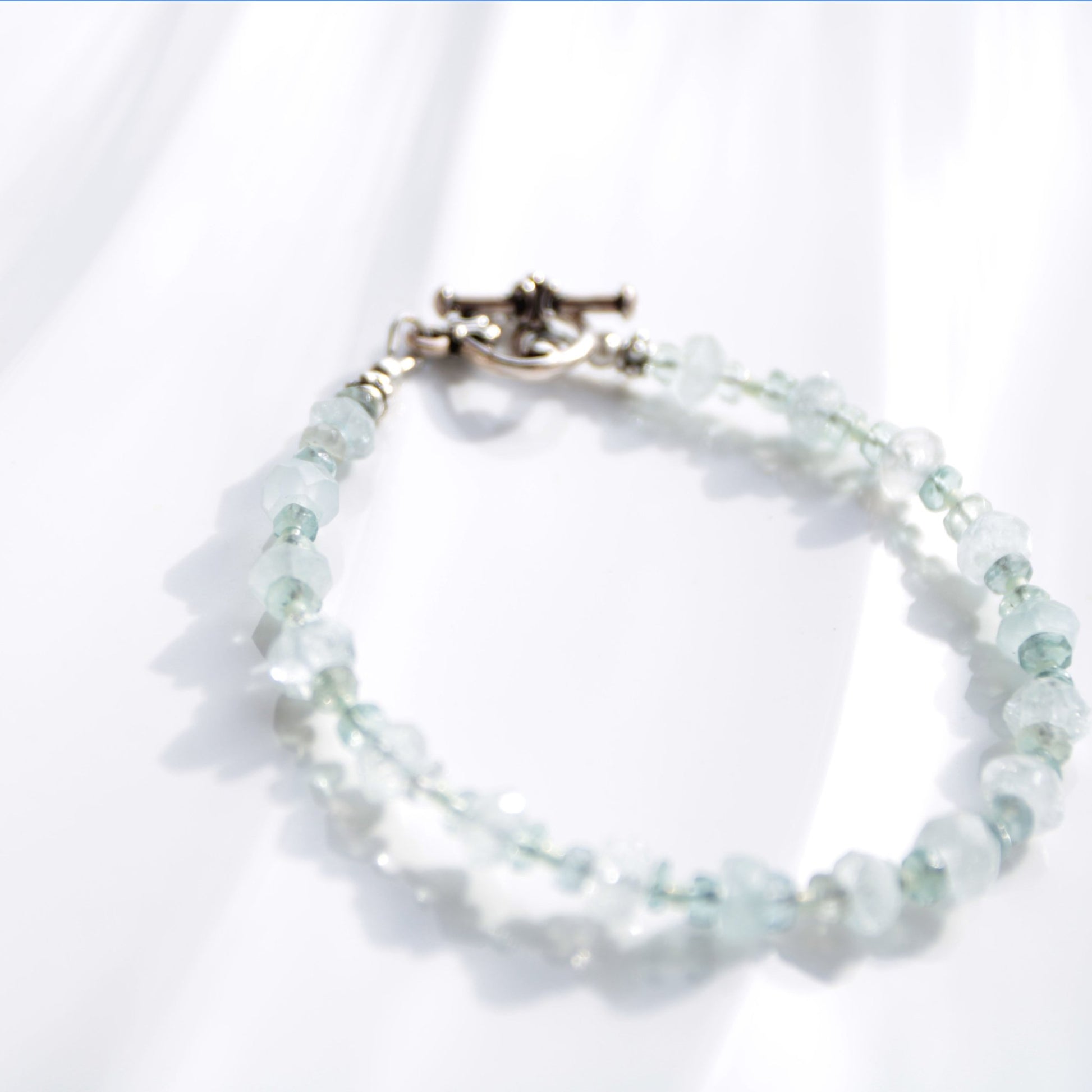 First Frost • Beaded Nugget Bracelet in Aquamarine & Fluorite - Carrie Foscato Design