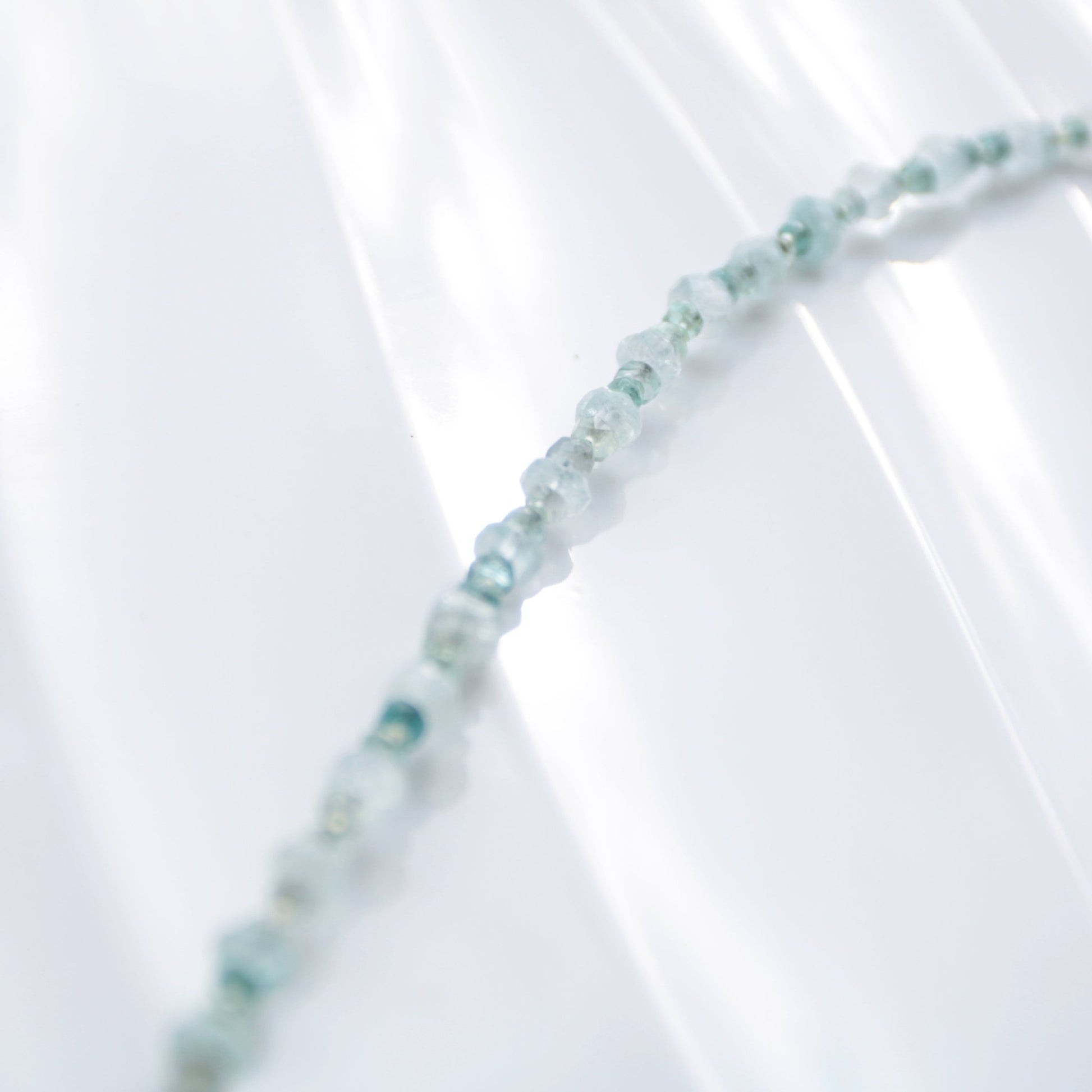 First Frost • Beaded Nugget Necklace in Aquamarine & Fluorite - Carrie Foscato Design artisanal beaded necklace