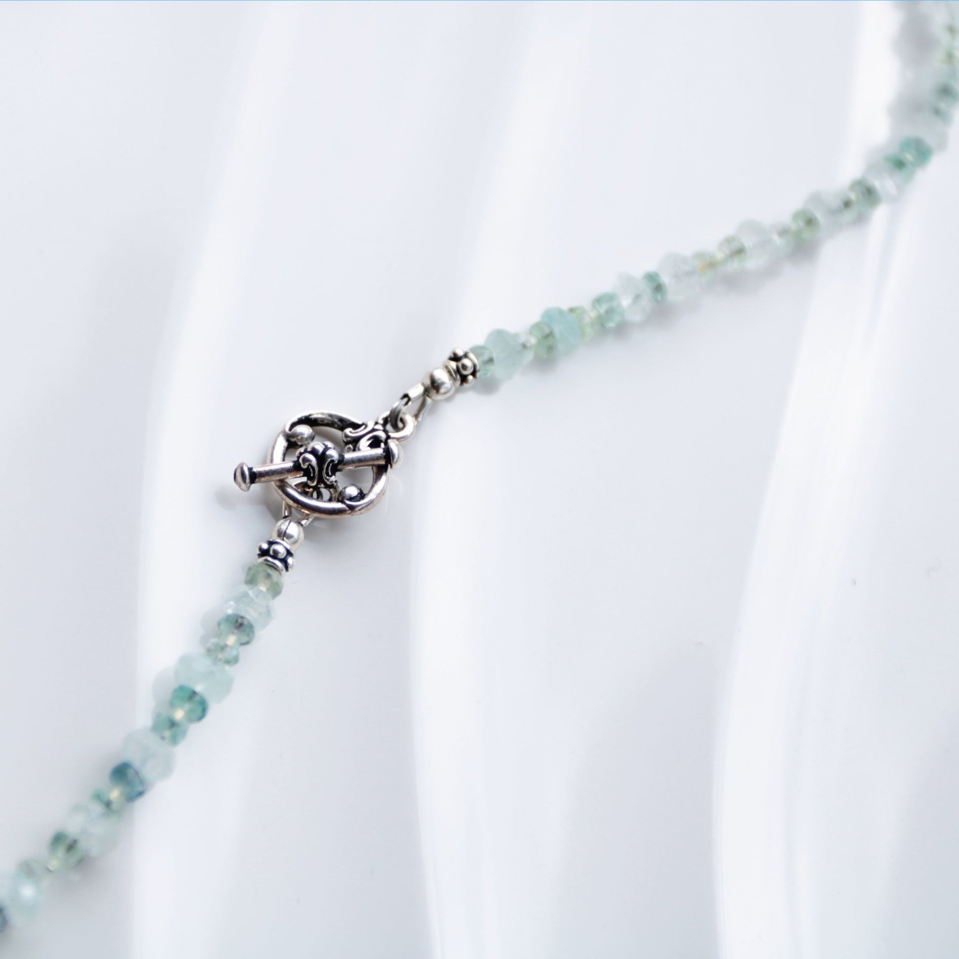 First Frost • Beaded Nugget Necklace in Aquamarine & Fluorite - Carrie Foscato Design artisanal beaded necklace