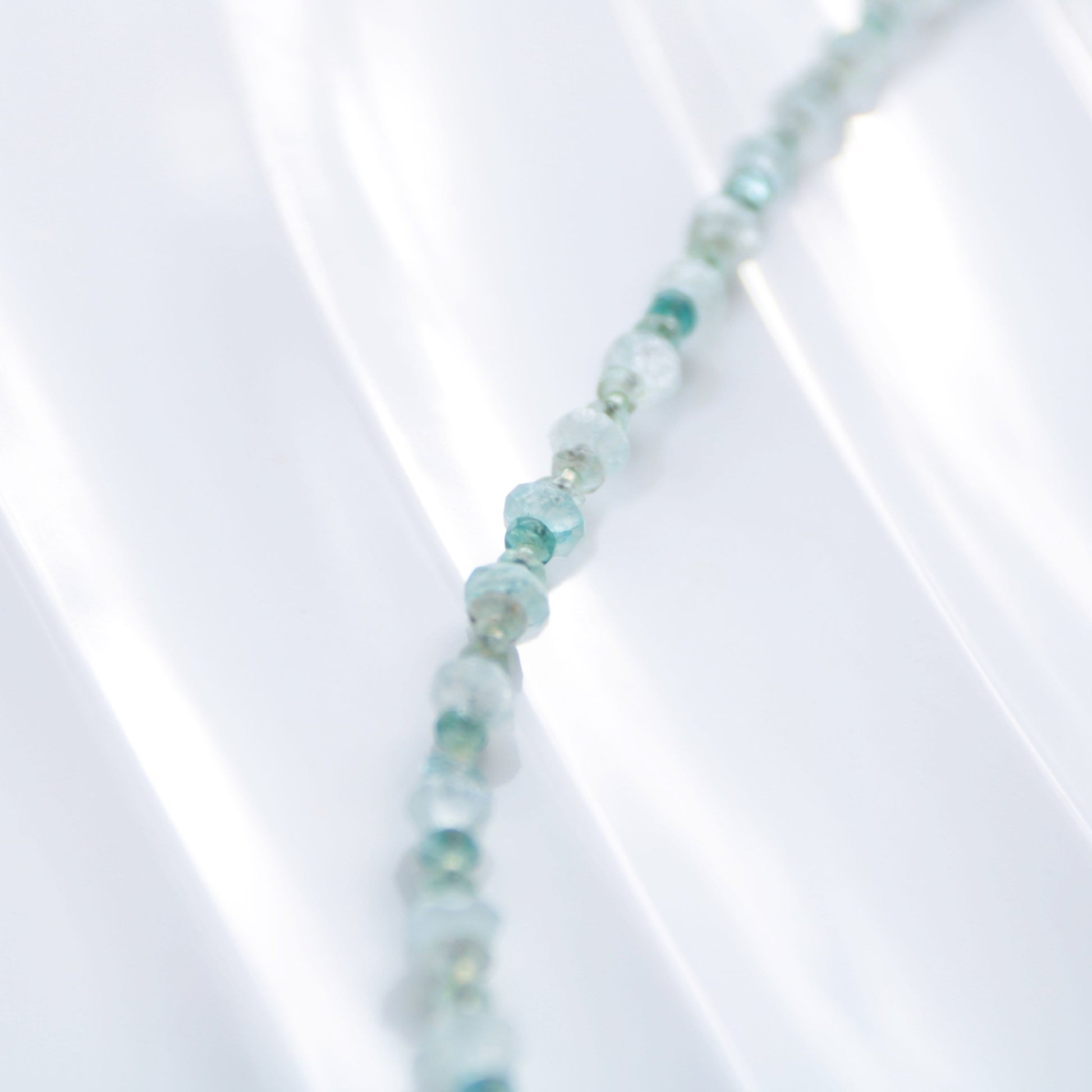 First Frost • Beaded Nugget Necklace in Aquamarine & Fluorite - Carrie Foscato Design artisanal beaded necklace