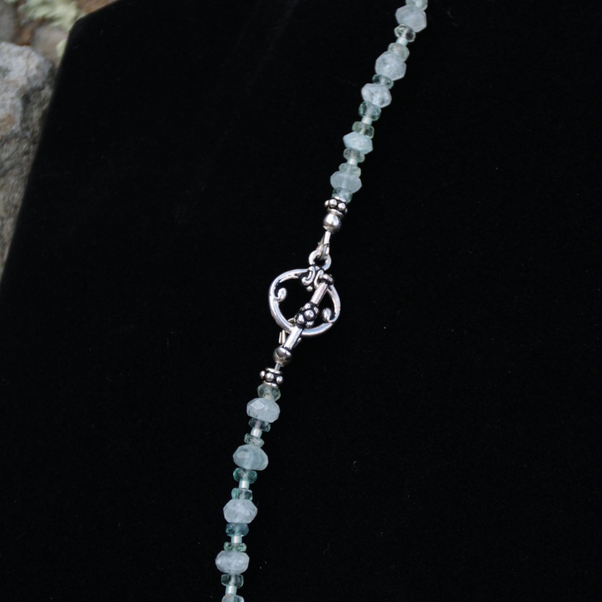 First Frost • Beaded Nugget Necklace in Aquamarine & Fluorite - Carrie Foscato Design artisanal beaded necklace
