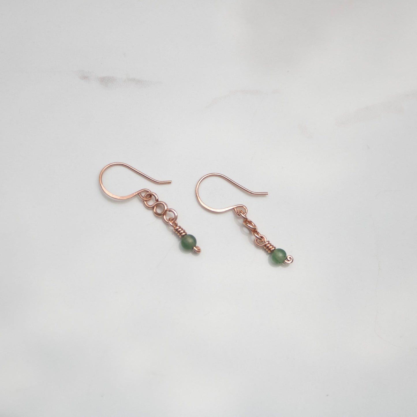 Forest Floor — Aventurine & Copper Loop Chain Earrings