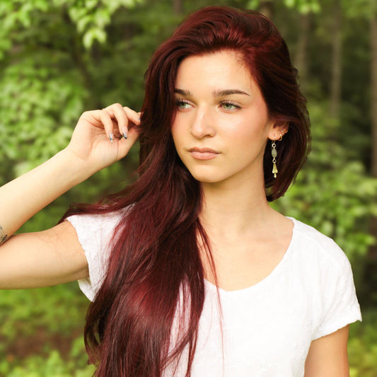 best seller handmade sterling silver fringe dangle earrings with labradorite gemstones handmade carrie foscato design USA