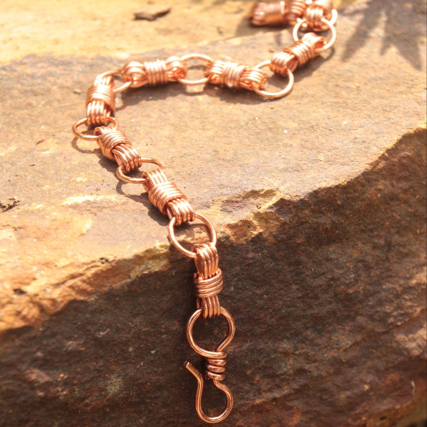Handmade nautical equestrian designed copper wire wrapped bracelet Carrie Foscato design USA