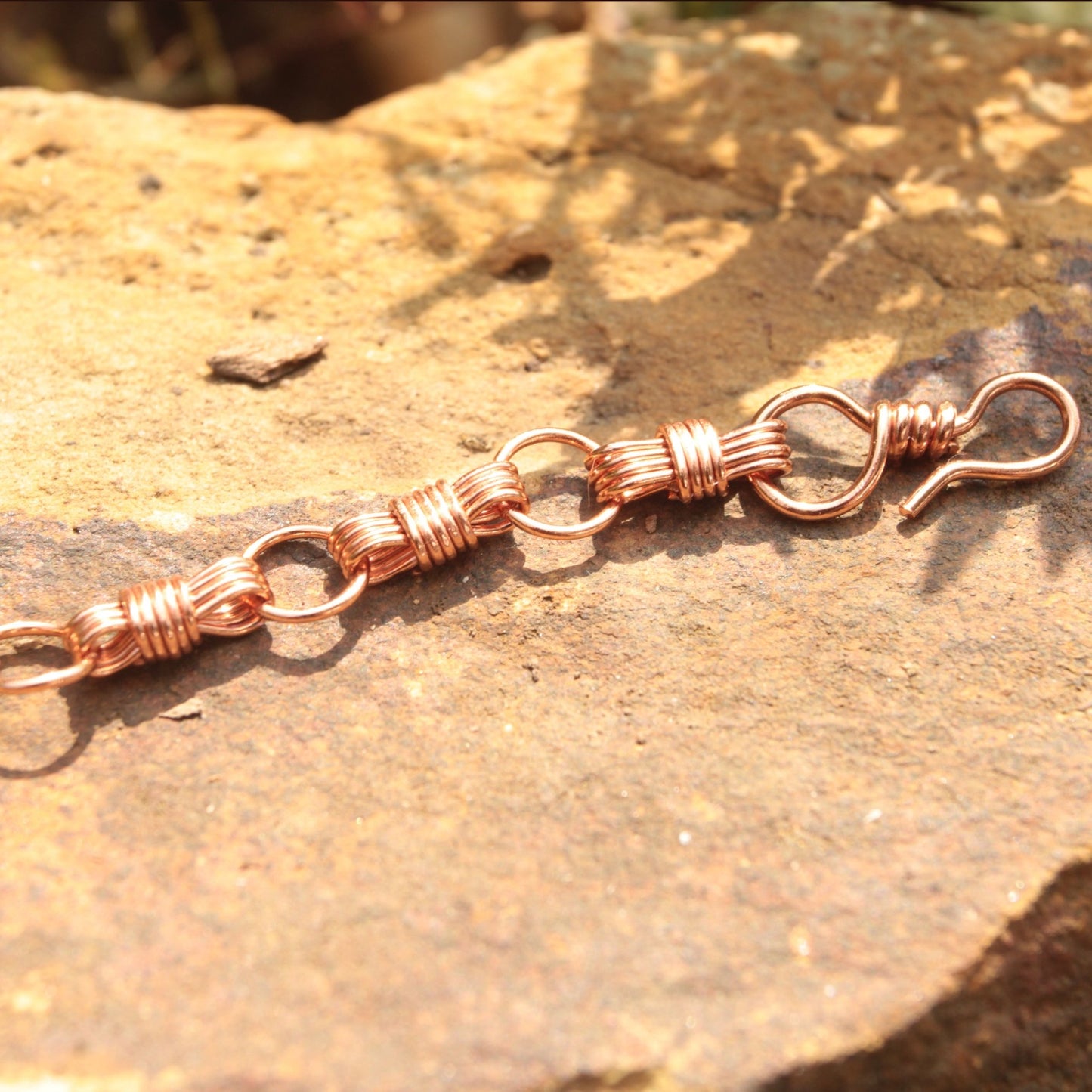 Handmade nautical equestrian designed copper wire wrapped bracelet Carrie Foscato design USA