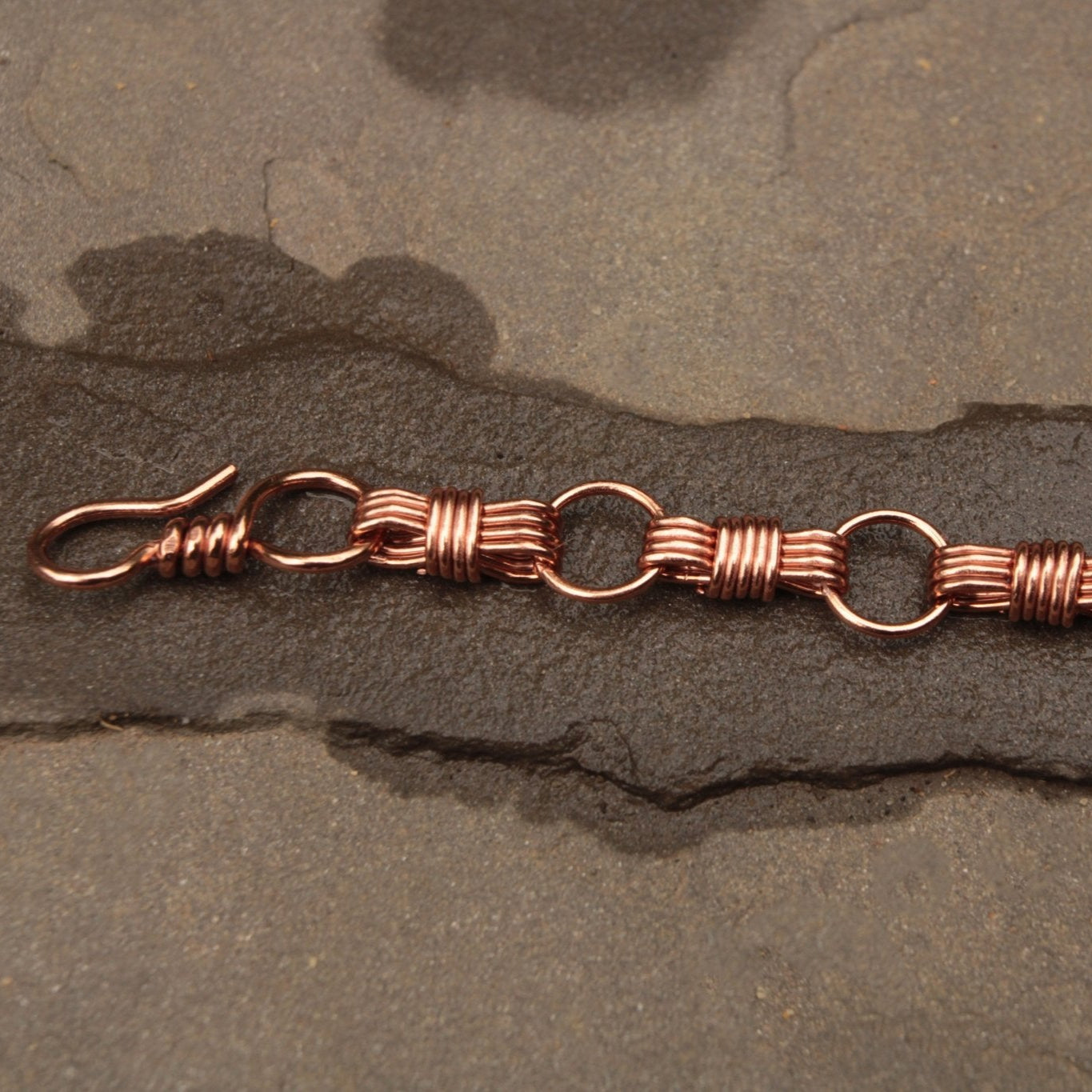 Handmade nautical equestrian designed copper wire wrapped bracelet Carrie Foscato design USA