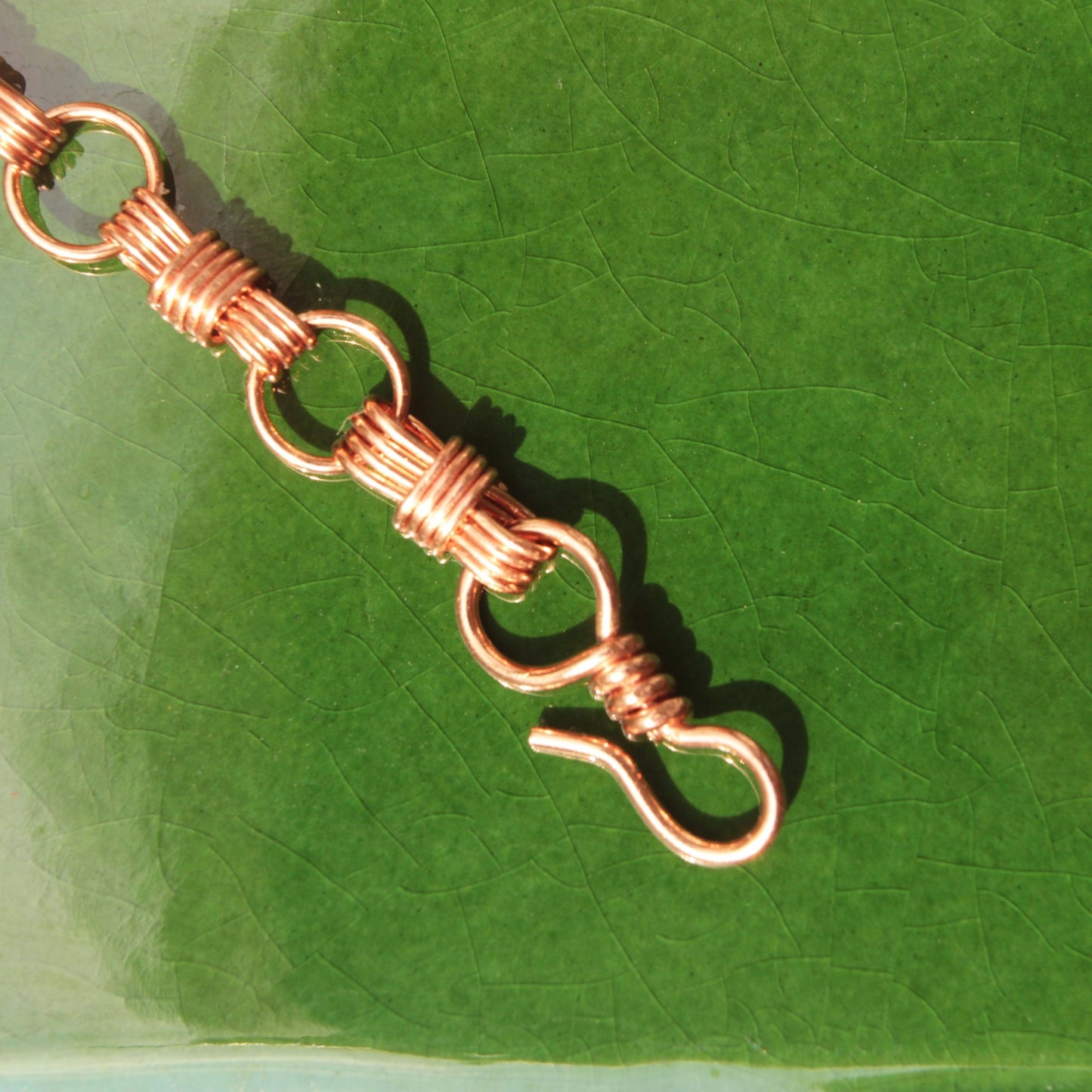 Handmade nautical equestrian designed copper wire wrapped bracelet Carrie Foscato design USA