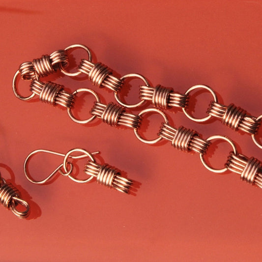 Handmade nautical equestrian designed copper wire wrapped bracelet Carrie Foscato design USA