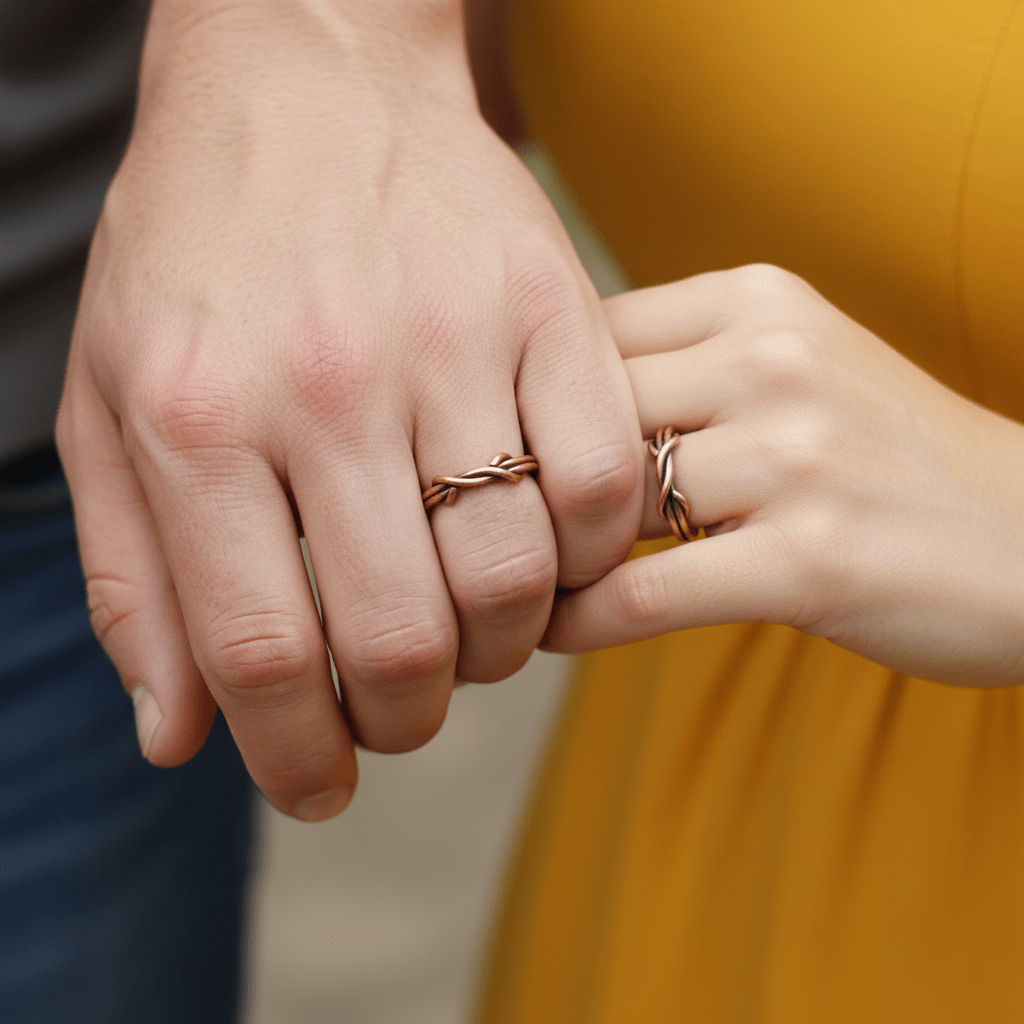 His or Hers Copper Handmade Wire Rings