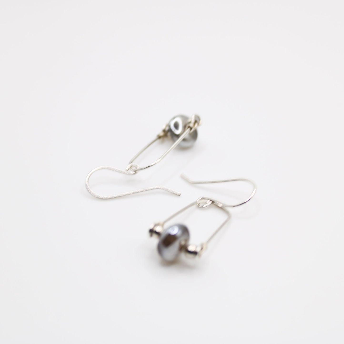 Signature Stirrup Sterling Silver Earrings with Labradorite Beads - Carrie Foscato Design