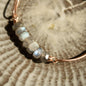 copper bangle with labradorite rondelle beads handmade in usa carrie foscato design