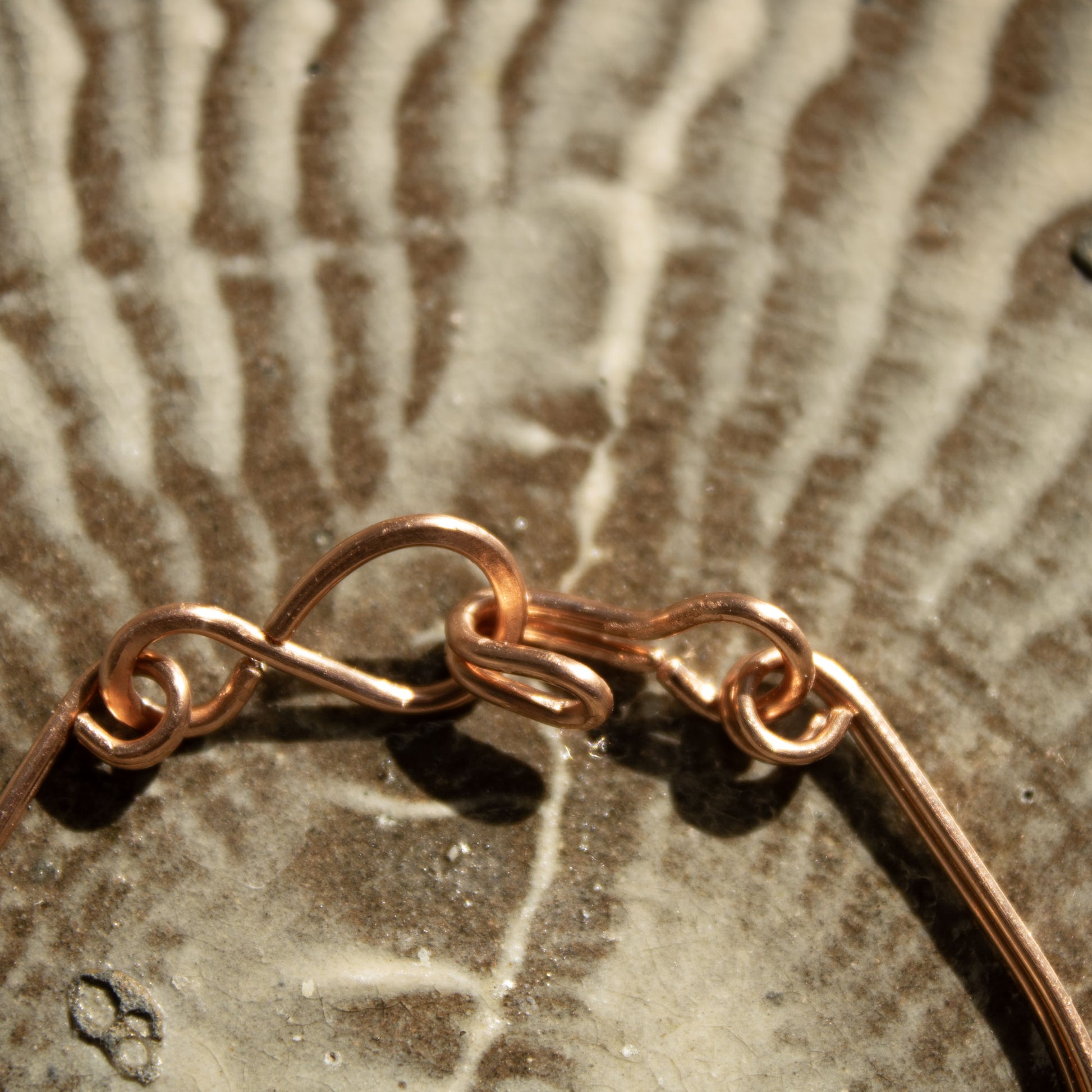 copper bangle with labradorite rondelle beads handmade in usa carrie foscato design