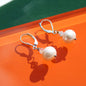 Medium Pearl & Crystal Sterling Silver Leverback Earrings