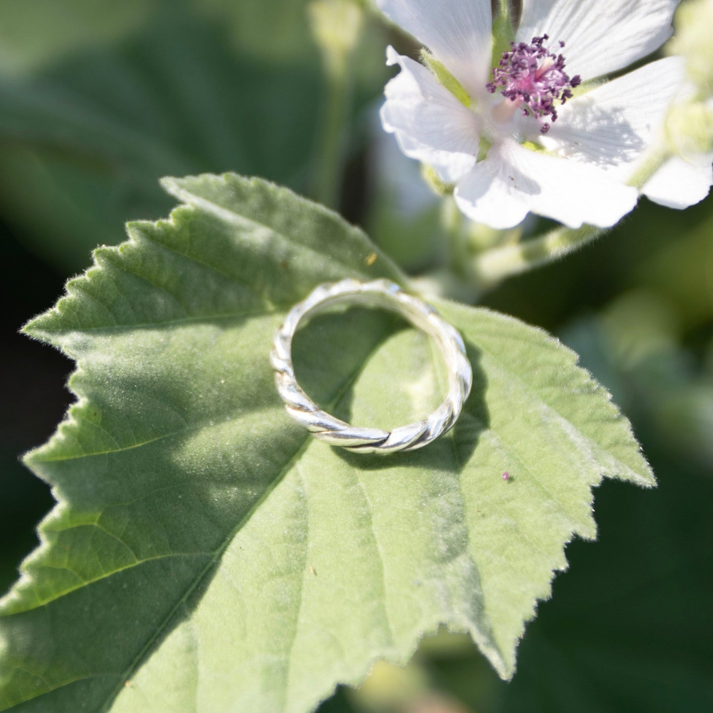 Mini Rope Ring in Fine Silver