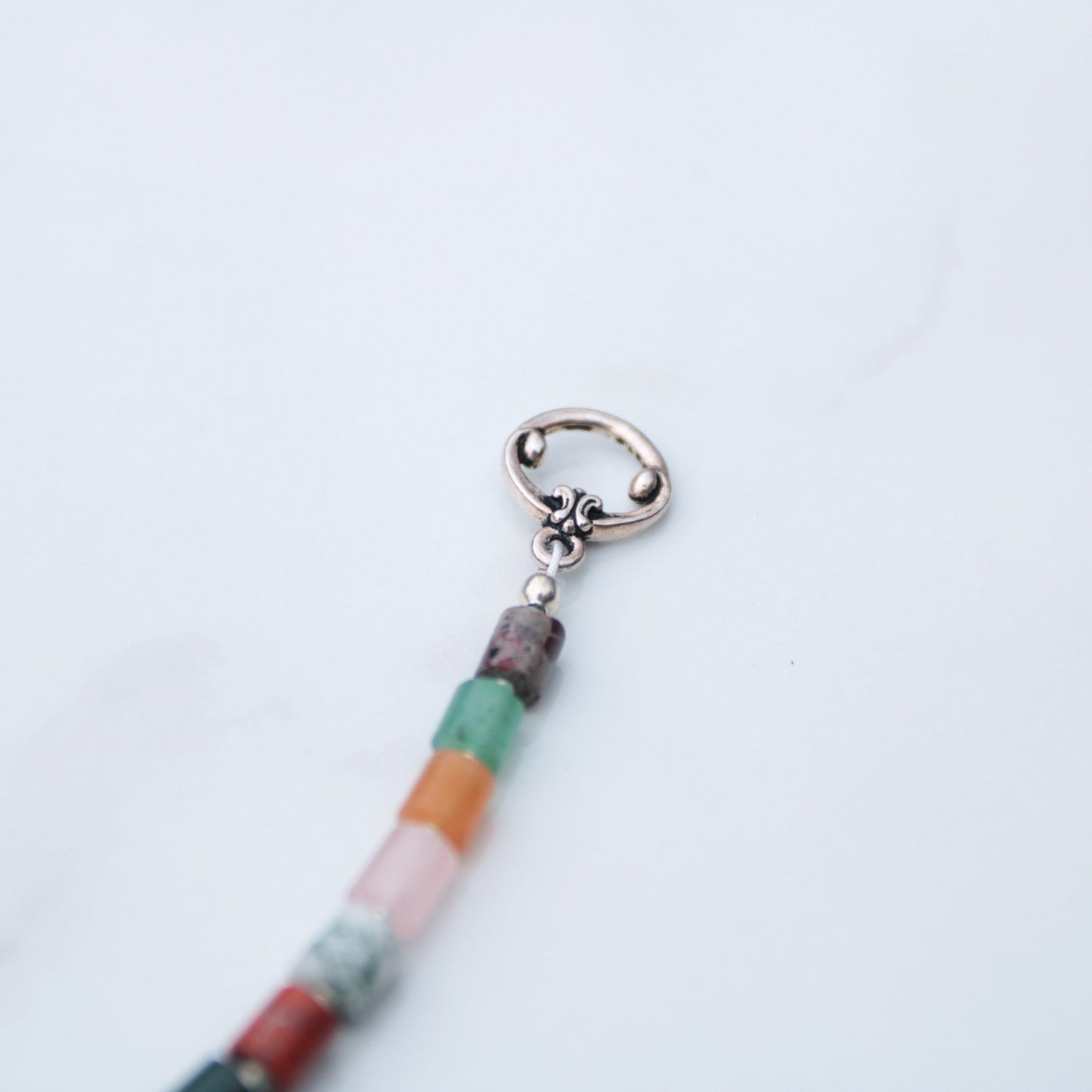 Multi-colored Gemstone Bracelet with Sterling Toggle Clasp