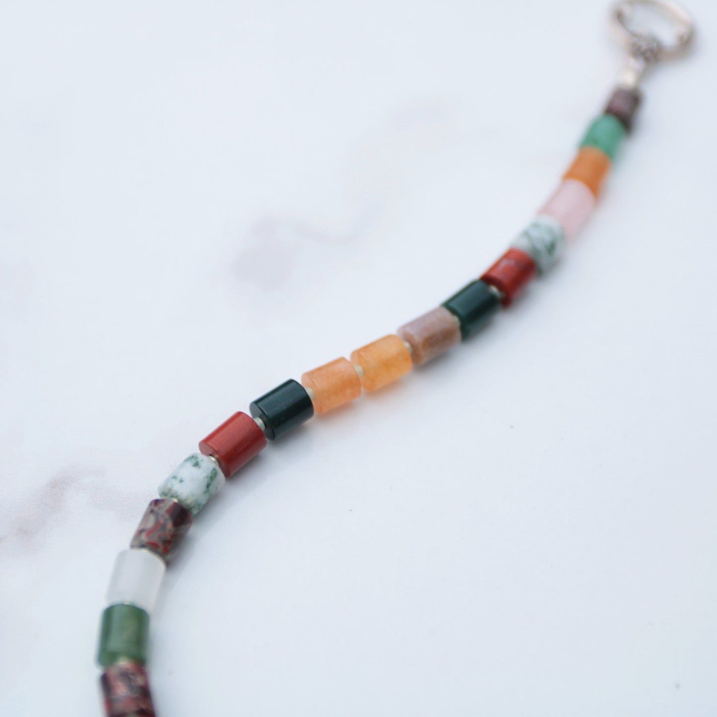 Multi-colored Gemstone Bracelet with Sterling Toggle Clasp