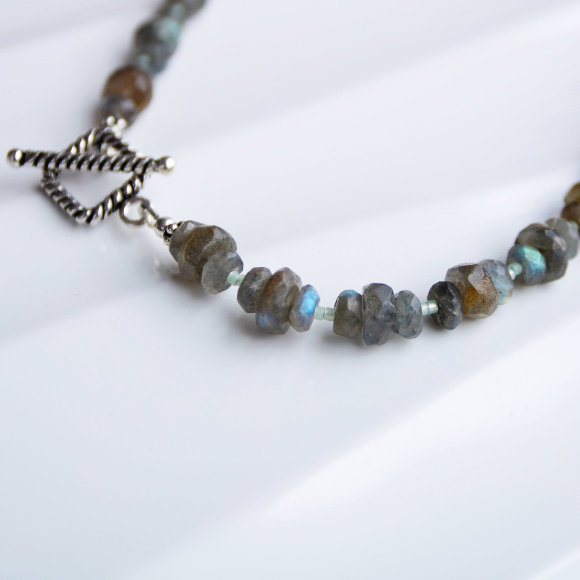 Northern Glow • Labradorite Beaded Nugget Necklace - Carrie Foscato Design beaded necklace classic design made in USA