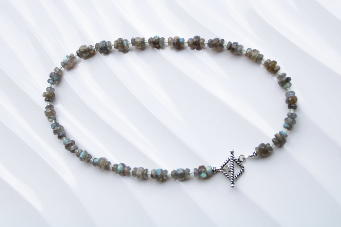 Northern Glow • Labradorite Beaded Nugget Necklace - Carrie Foscato Design beaded necklace classic design made in USA