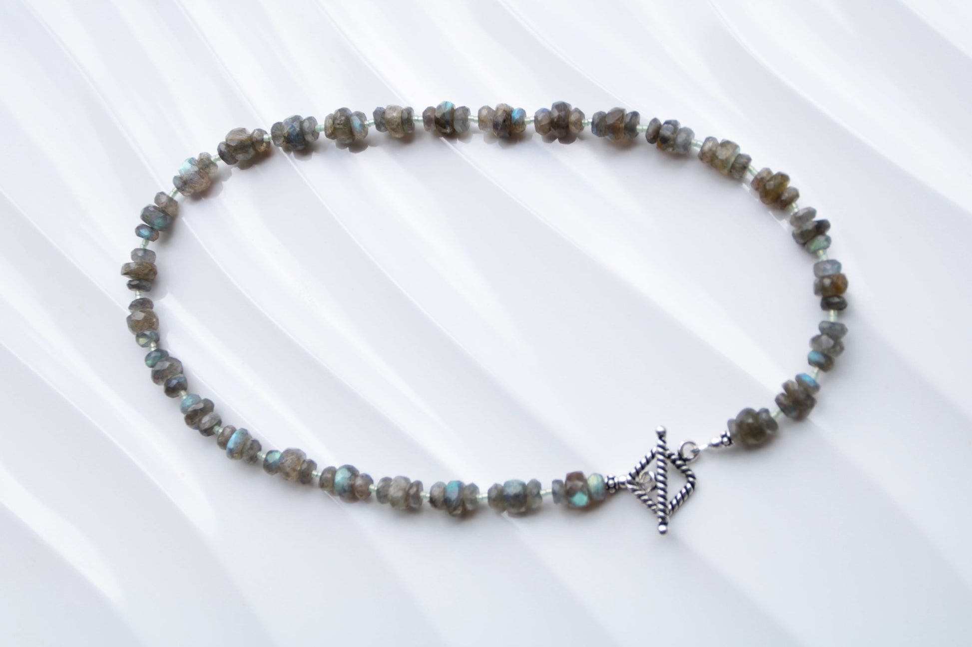 Northern Glow • Labradorite Beaded Nugget Necklace - Carrie Foscato Design beaded necklace classic design made in USA