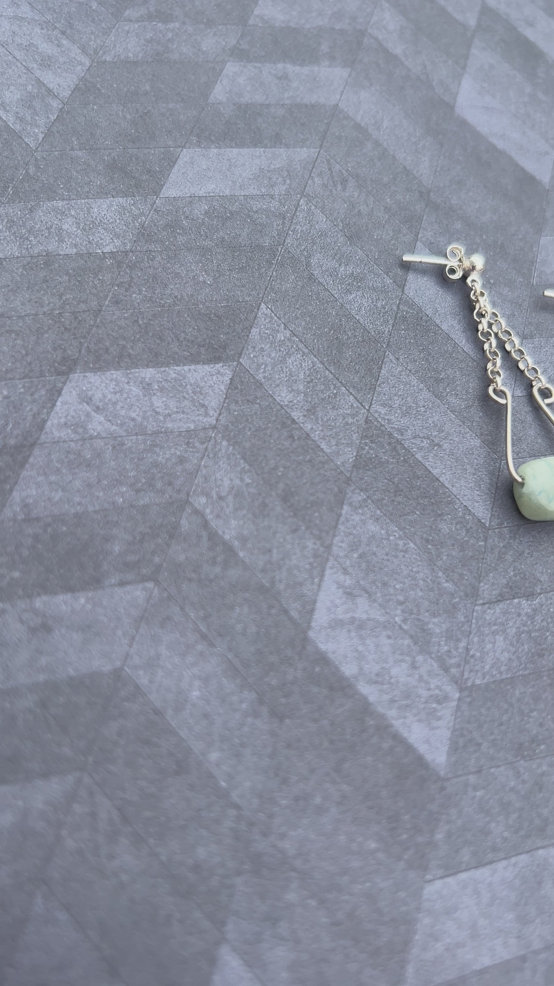 sterling silver handmade wire wrap and chain dangle earrings with aquamarine gemstones made in Virginia