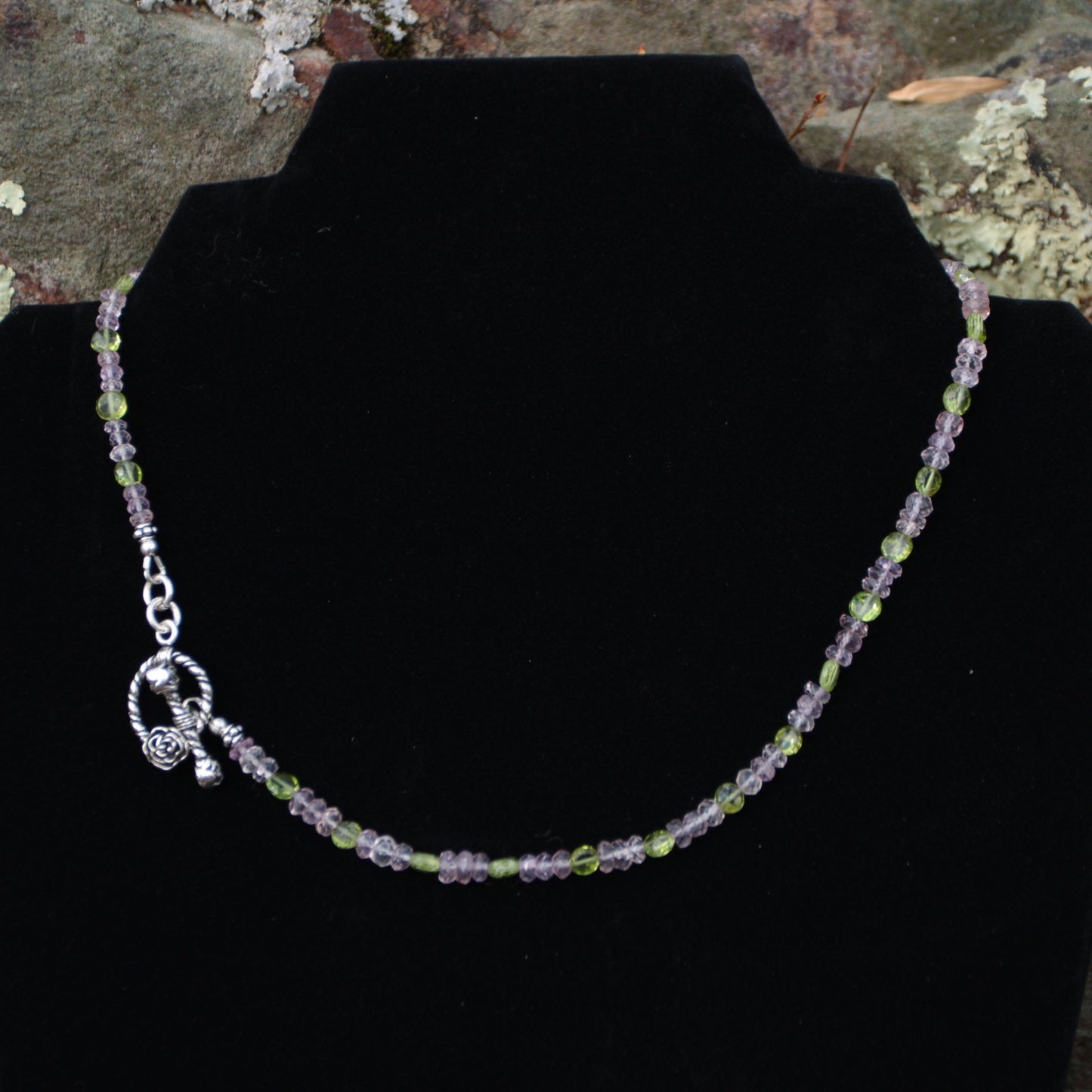 Rose Path • Pink Amethyst & Peridot Layering Necklace - Carrie Foscato Design artisanal beaded