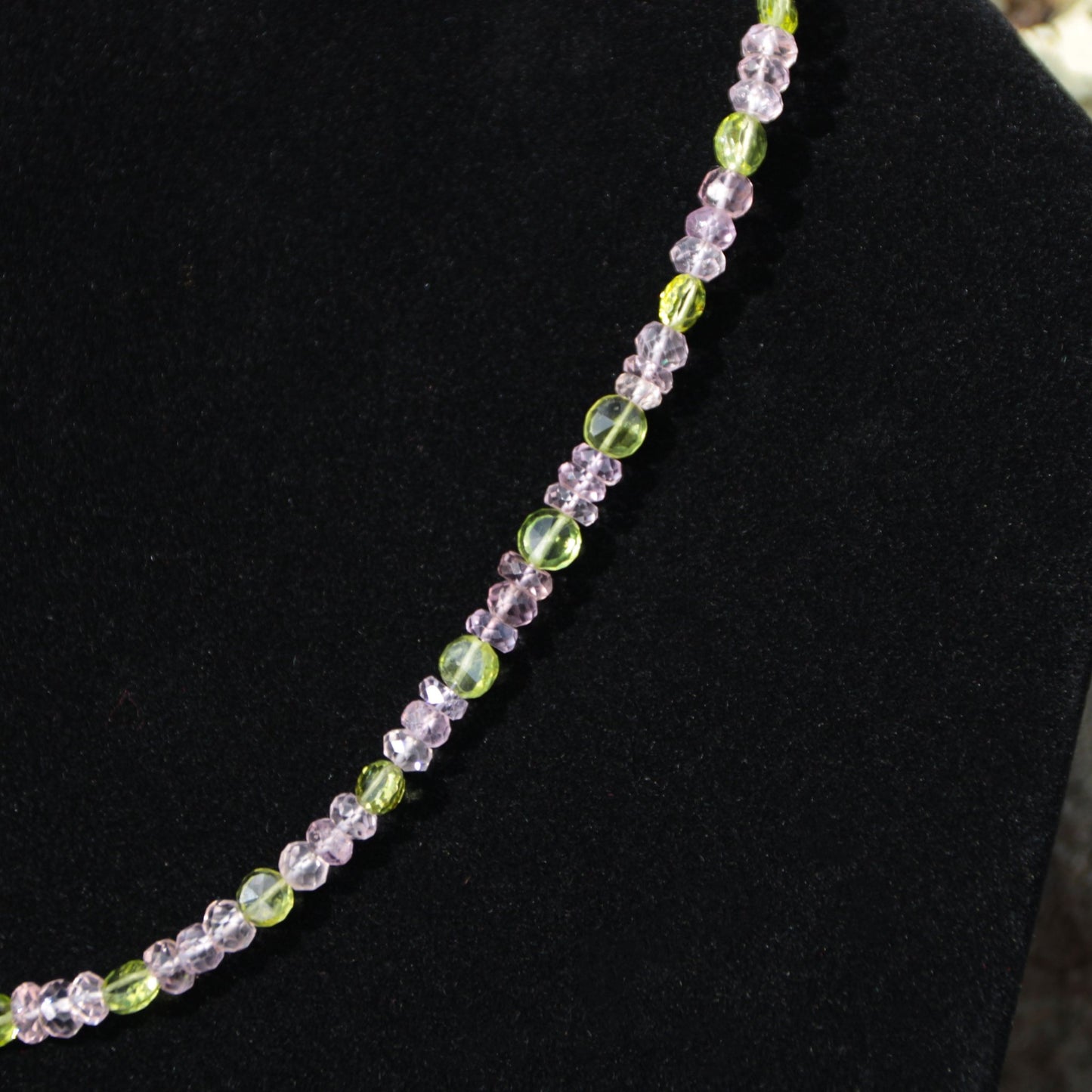 Rose Path • Pink Amethyst & Peridot Layering Necklace - Carrie Foscato Design artisanal beaded