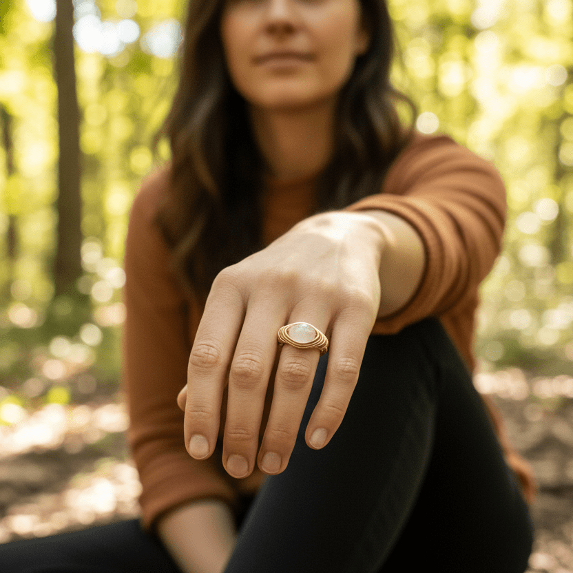 Rose Quartz Wire Wrapped Copper Ring