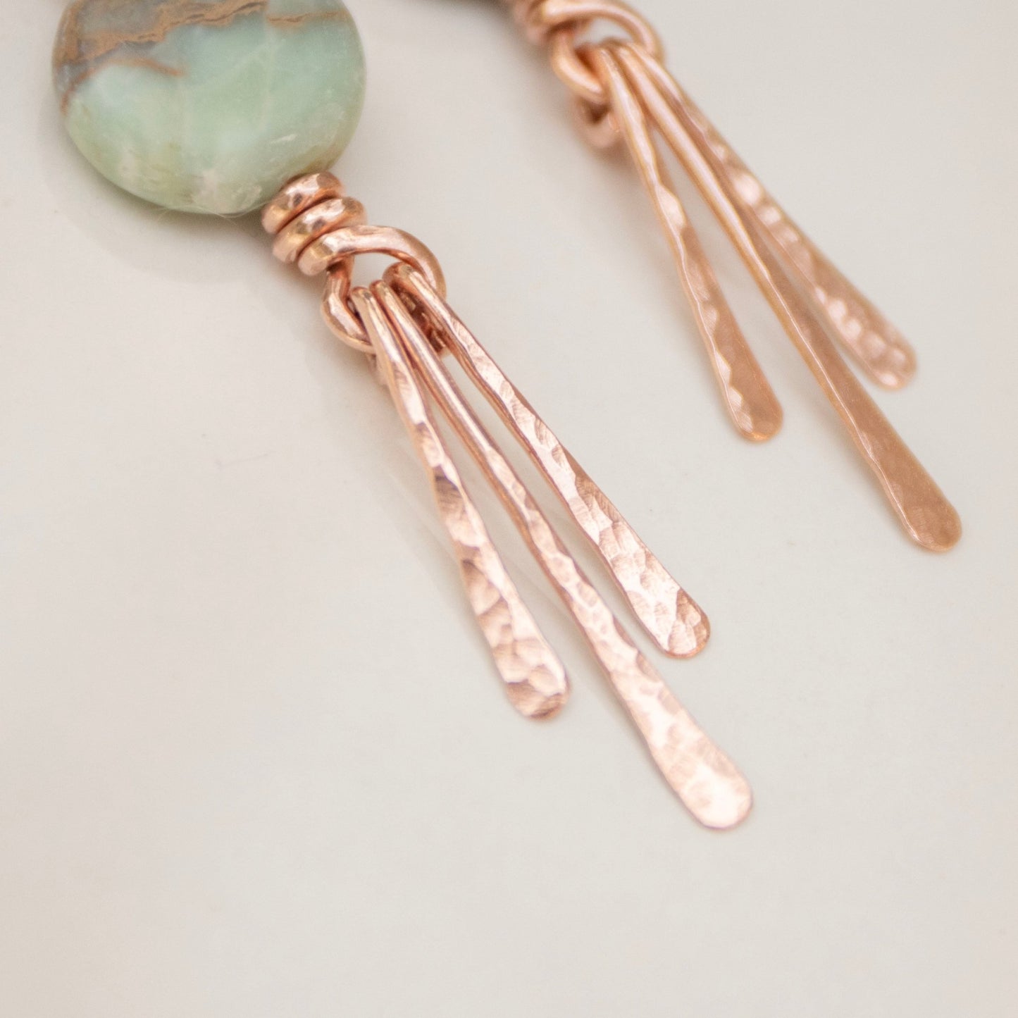 Sand & Sea Copper Hammered Fringe Earrings