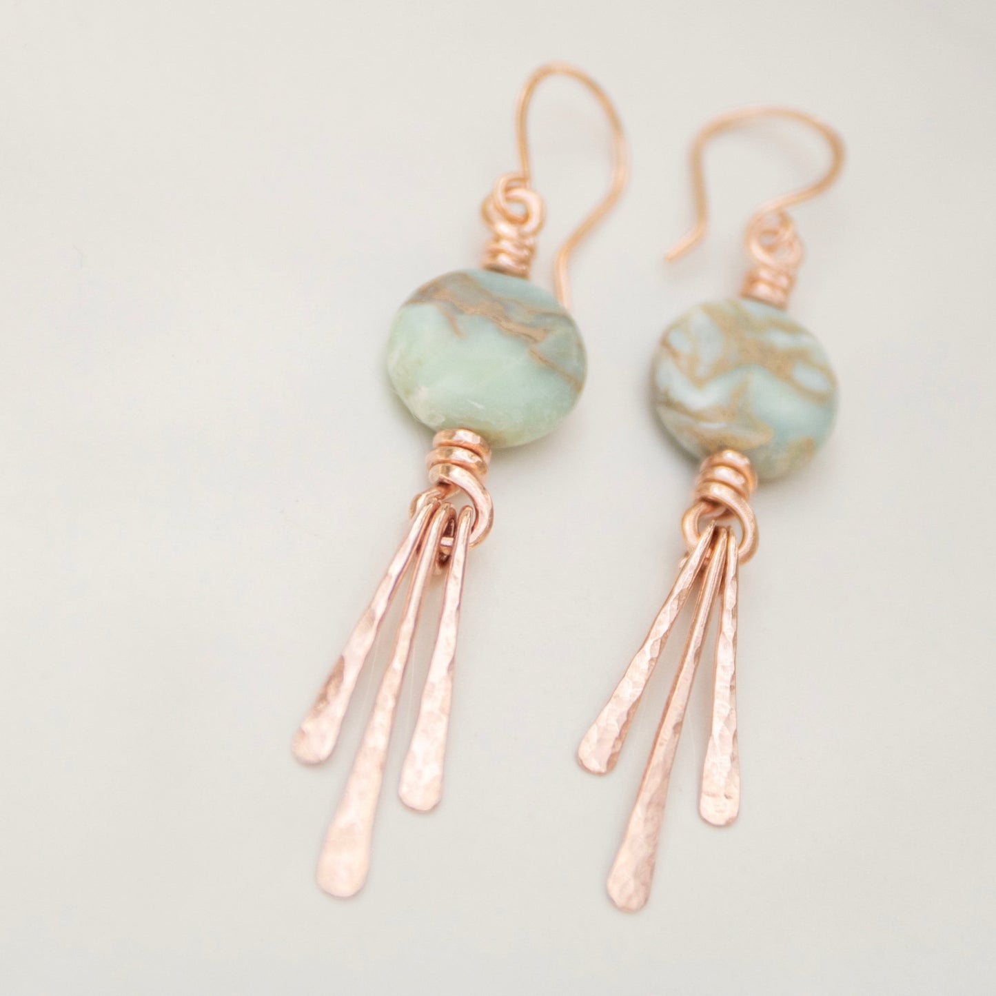 Sand & Sea Copper Hammered Fringe Earrings