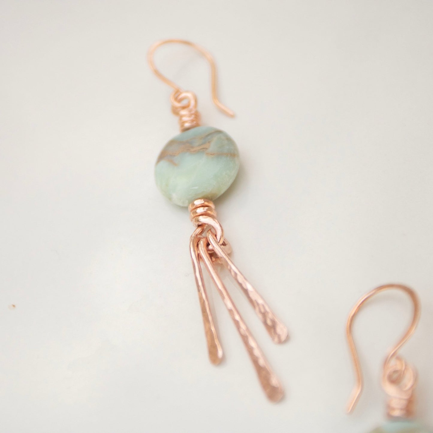 Sand & Sea Copper Hammered Fringe Earrings