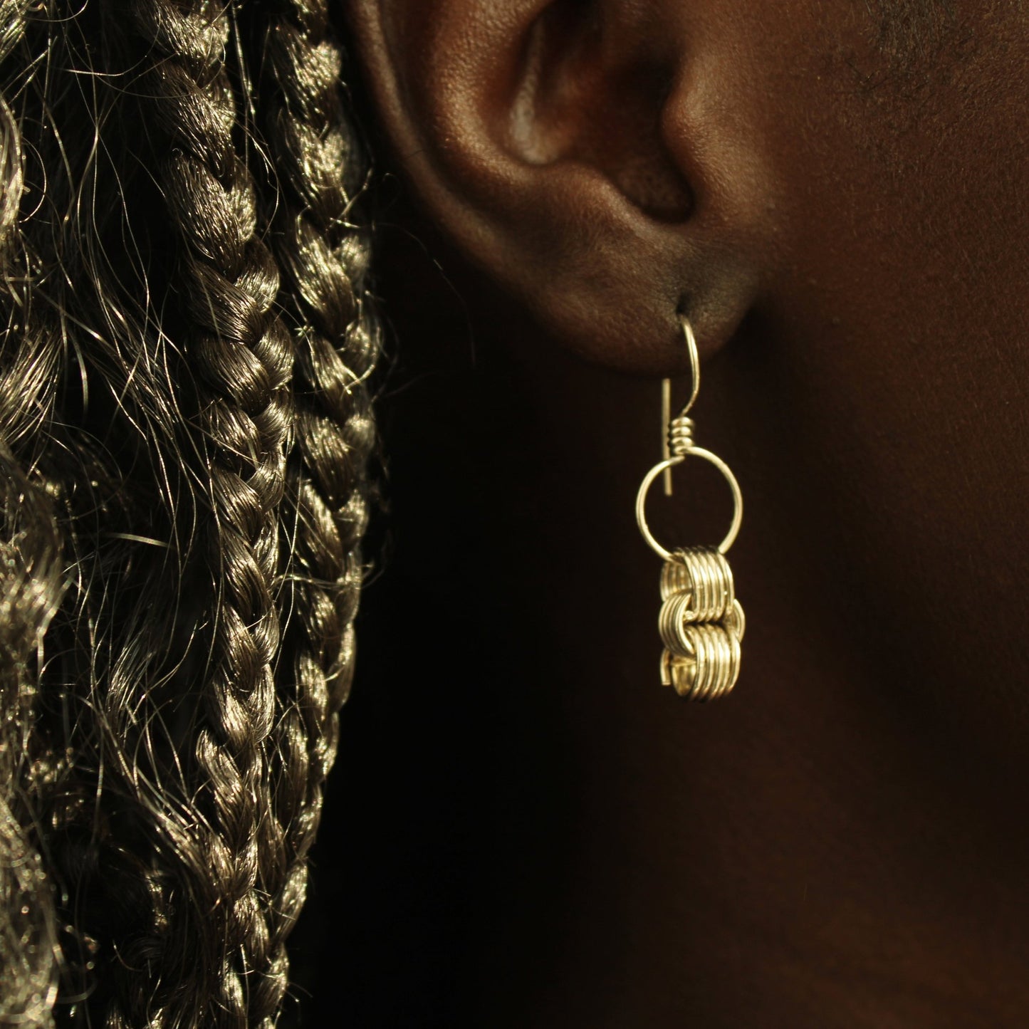 sterling silver triple mini coil wire earrings handmade in USA carrie foscato design