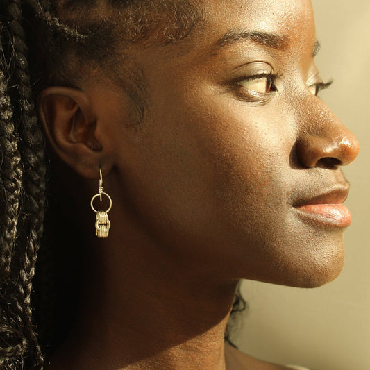 sterling silver triple mini coil wire earrings handmade in USA carrie foscato design