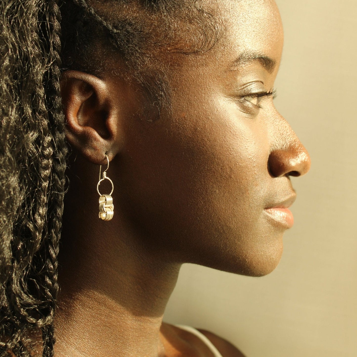 sterling silver triple mini coil wire earrings handmade in USA carrie foscato design