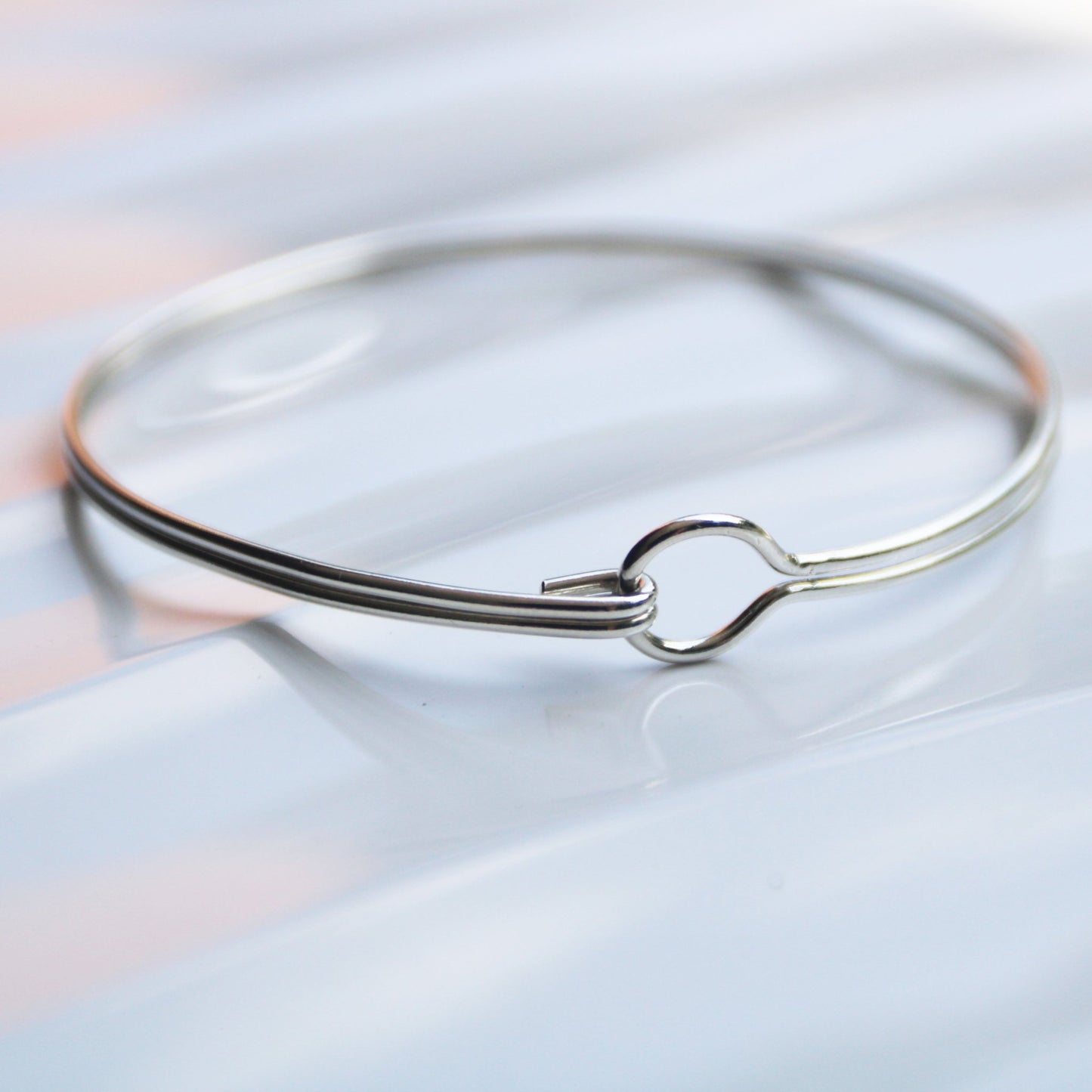 Sterling Silver Double Band Bangle – Modern & Minimalist Elegance handmade carrie foscato design USA