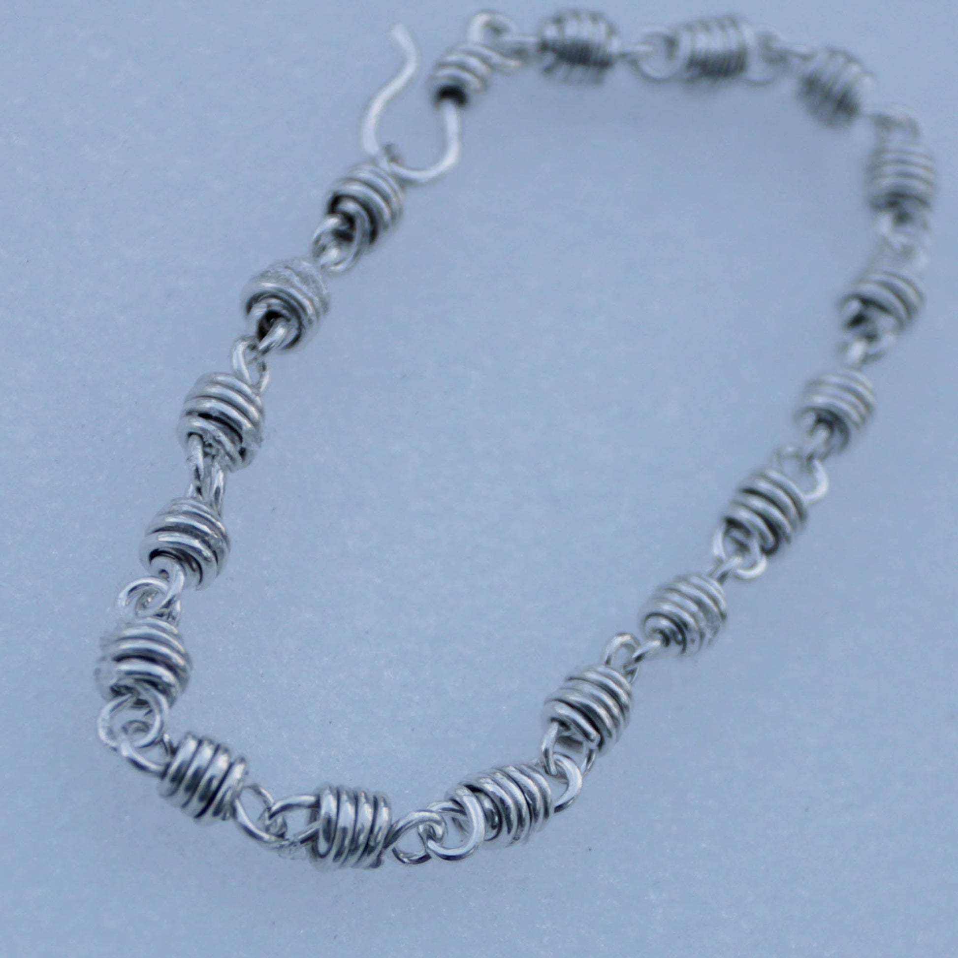 sterling silver honey dipper design chain link bracelet handmade by carrie foscato design