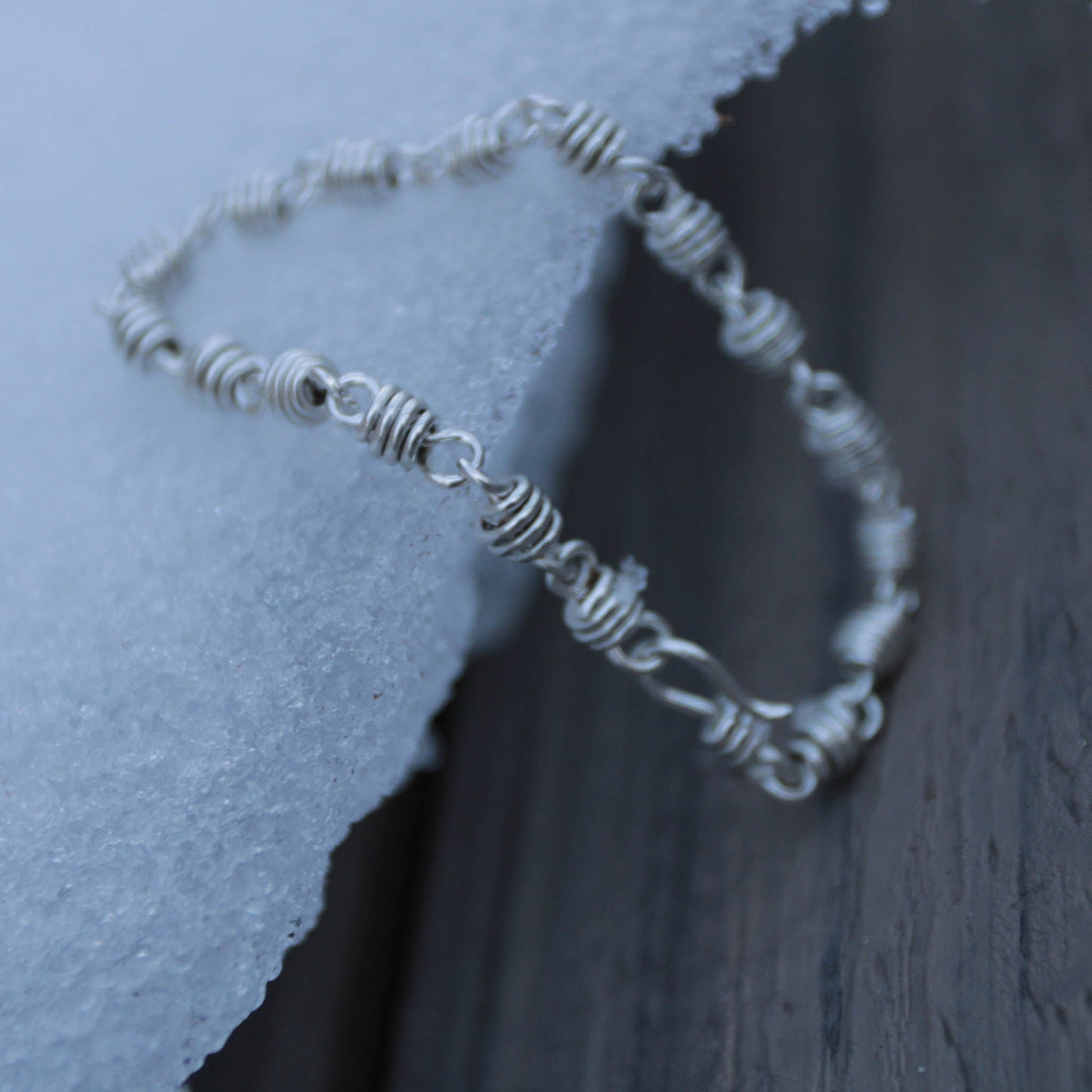 sterling silver honey dipper design chain link bracelet handmade by carrie foscato design