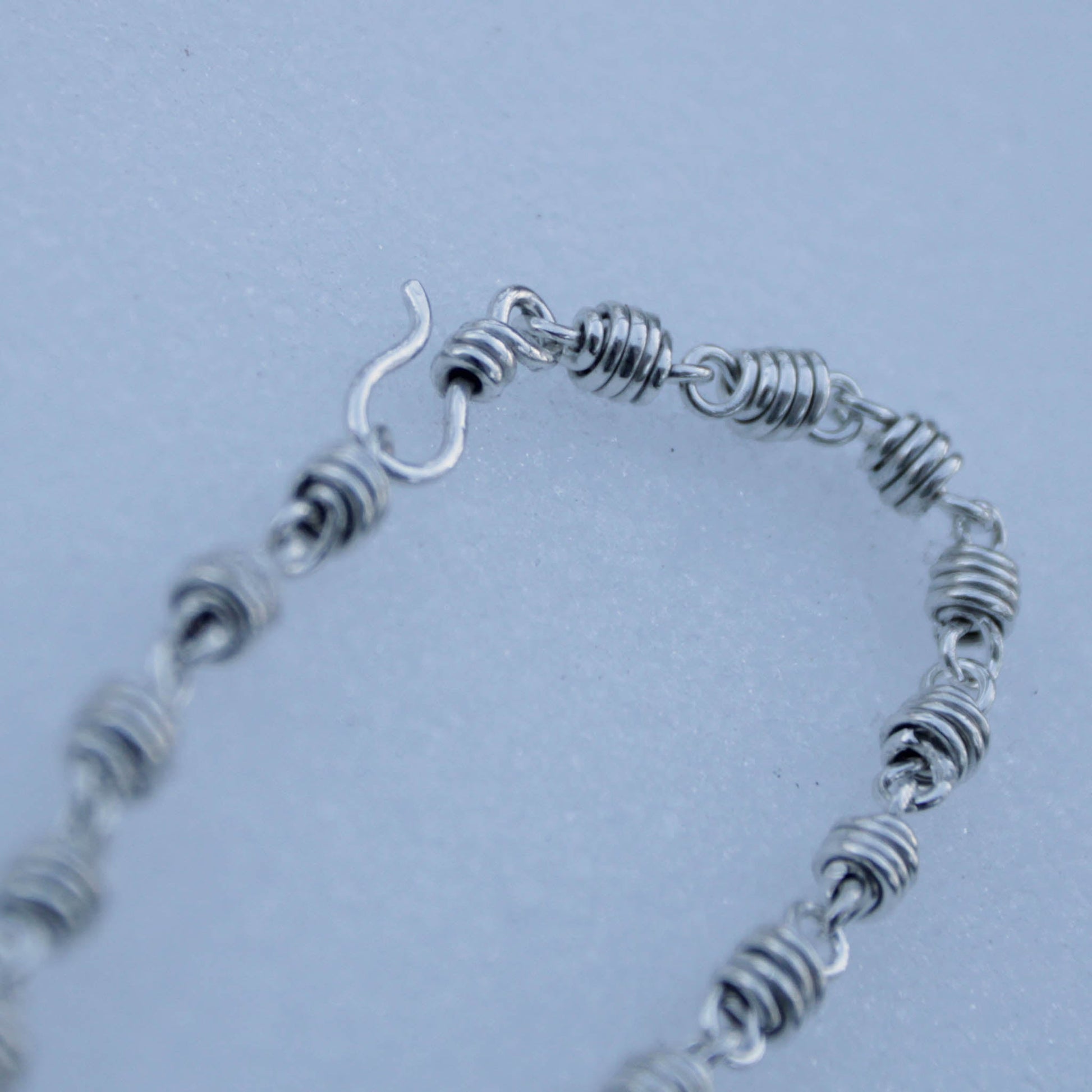 sterling silver honey dipper design chain link bracelet handmade by carrie foscato design