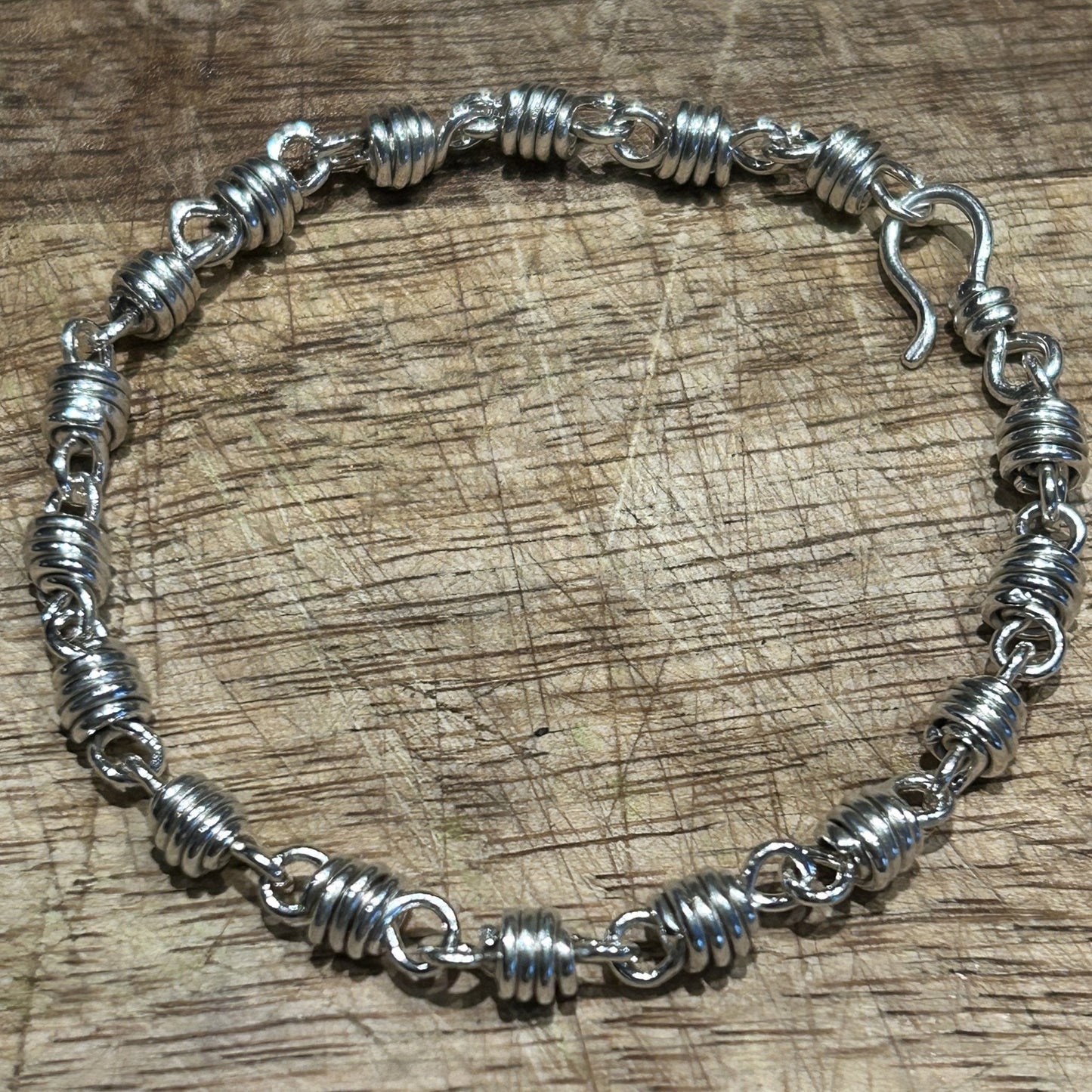 Sterling silver honey dipper bracelet unisex design by Carrie Foscato design 