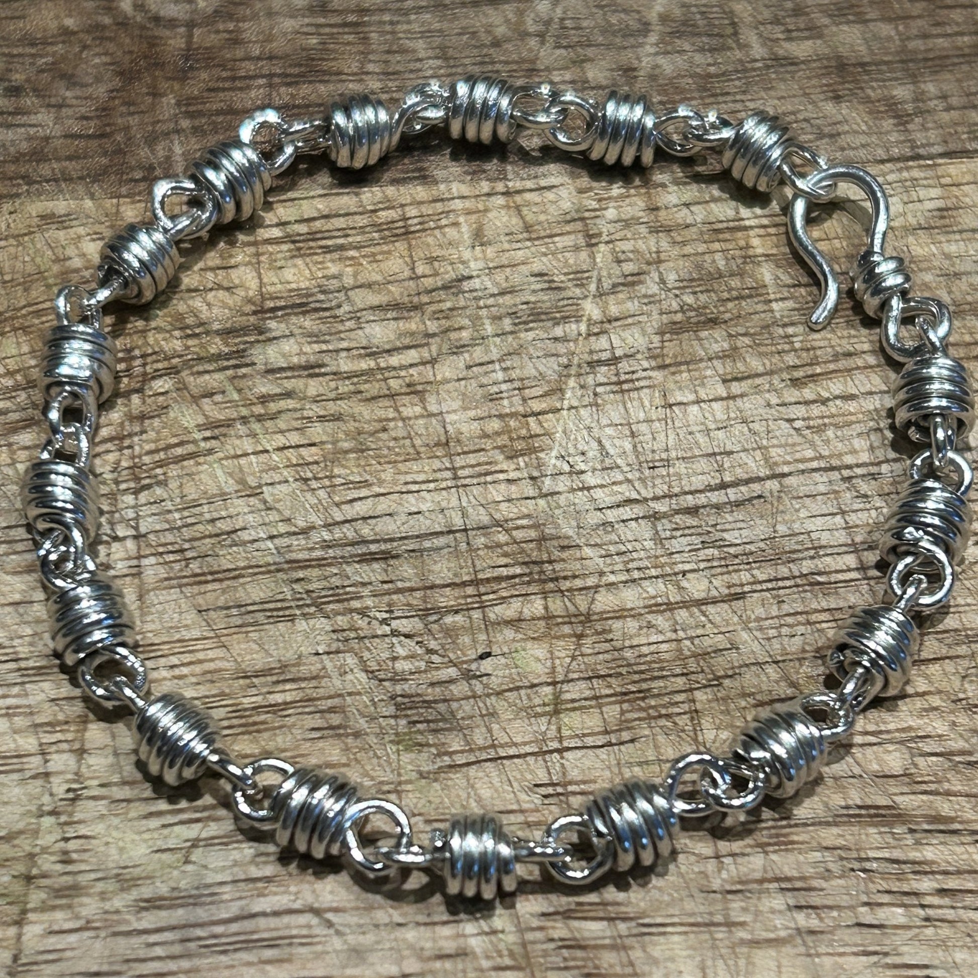Sterling silver honey dipper bracelet unisex design by Carrie Foscato design 
