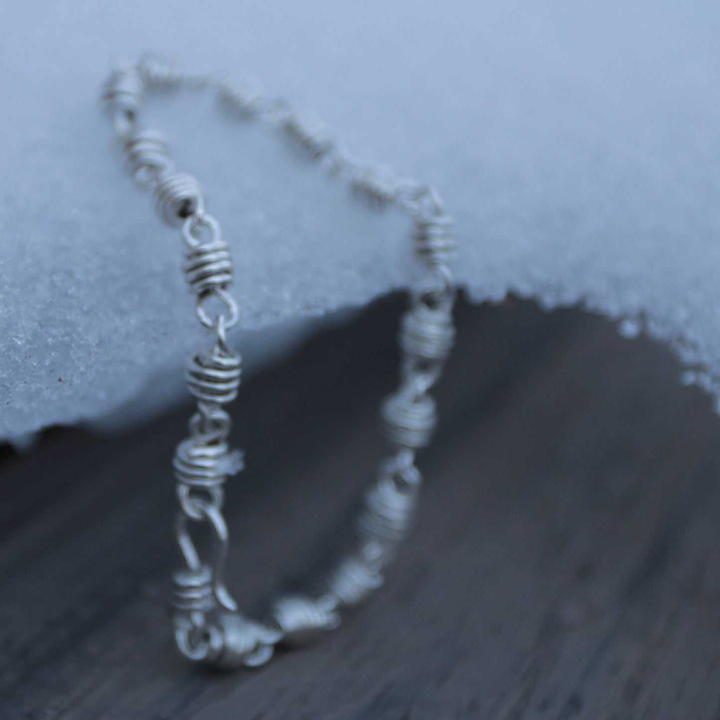 sterling silver honey dipper design chain link bracelet handmade by carrie foscato design