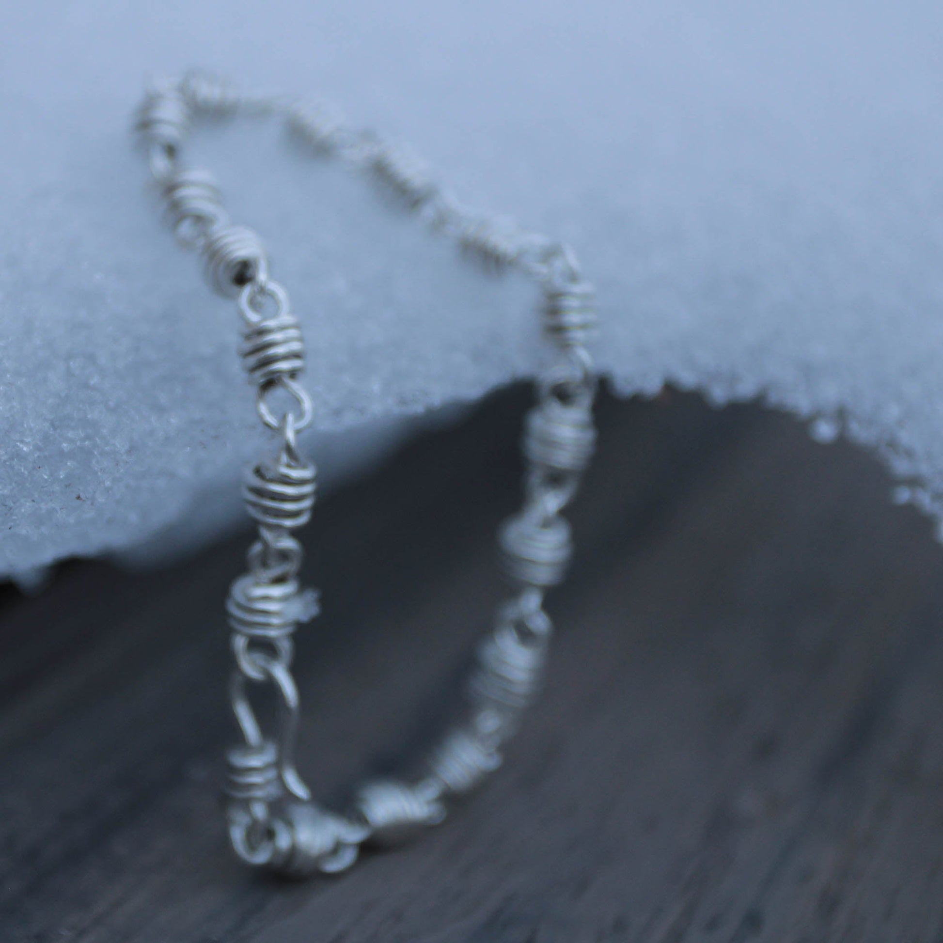 sterling silver honey dipper design chain link bracelet handmade by carrie foscato design