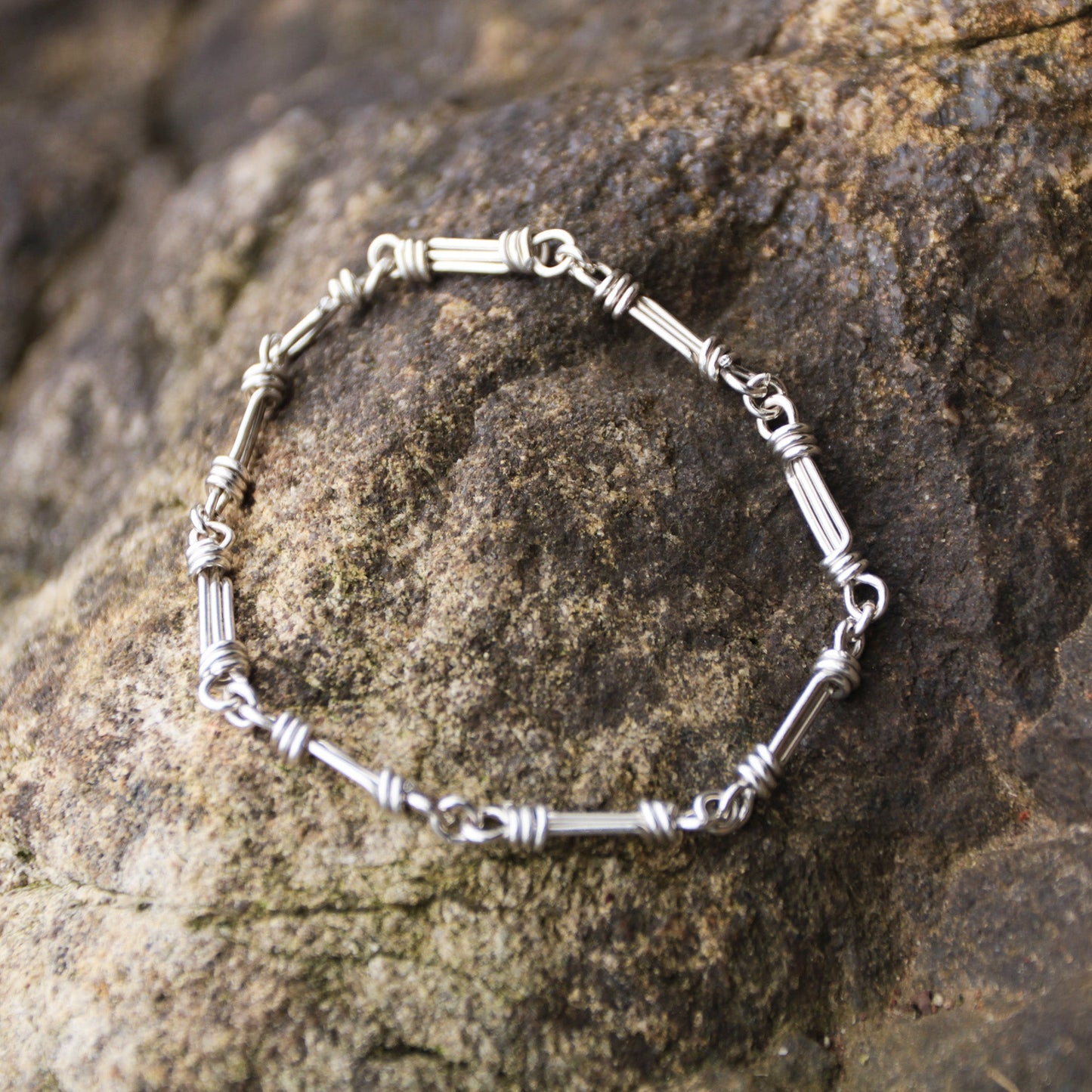 Sterling Silver Nautical Bar Link Bracelet