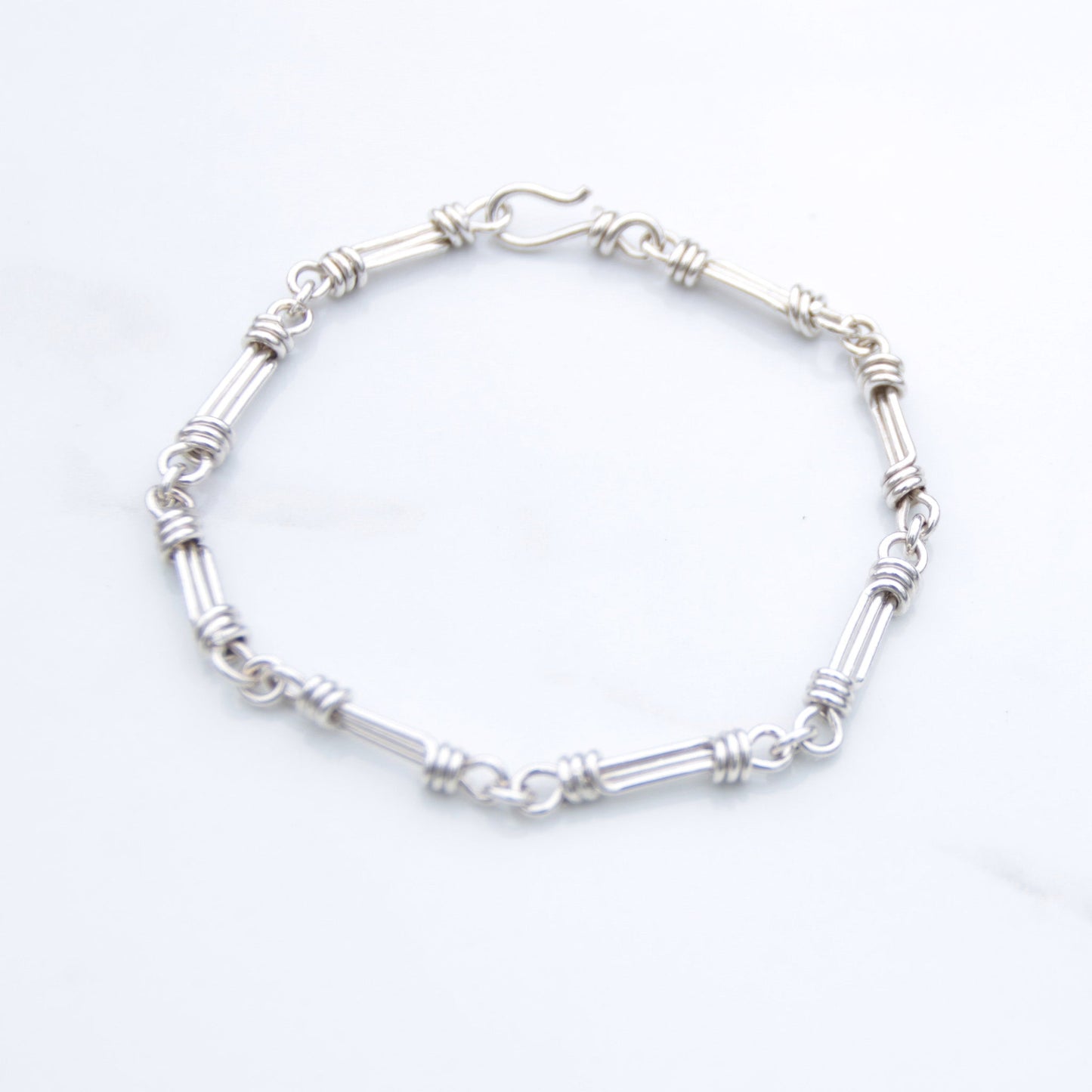 Sterling Silver Nautical Bar Link Bracelet